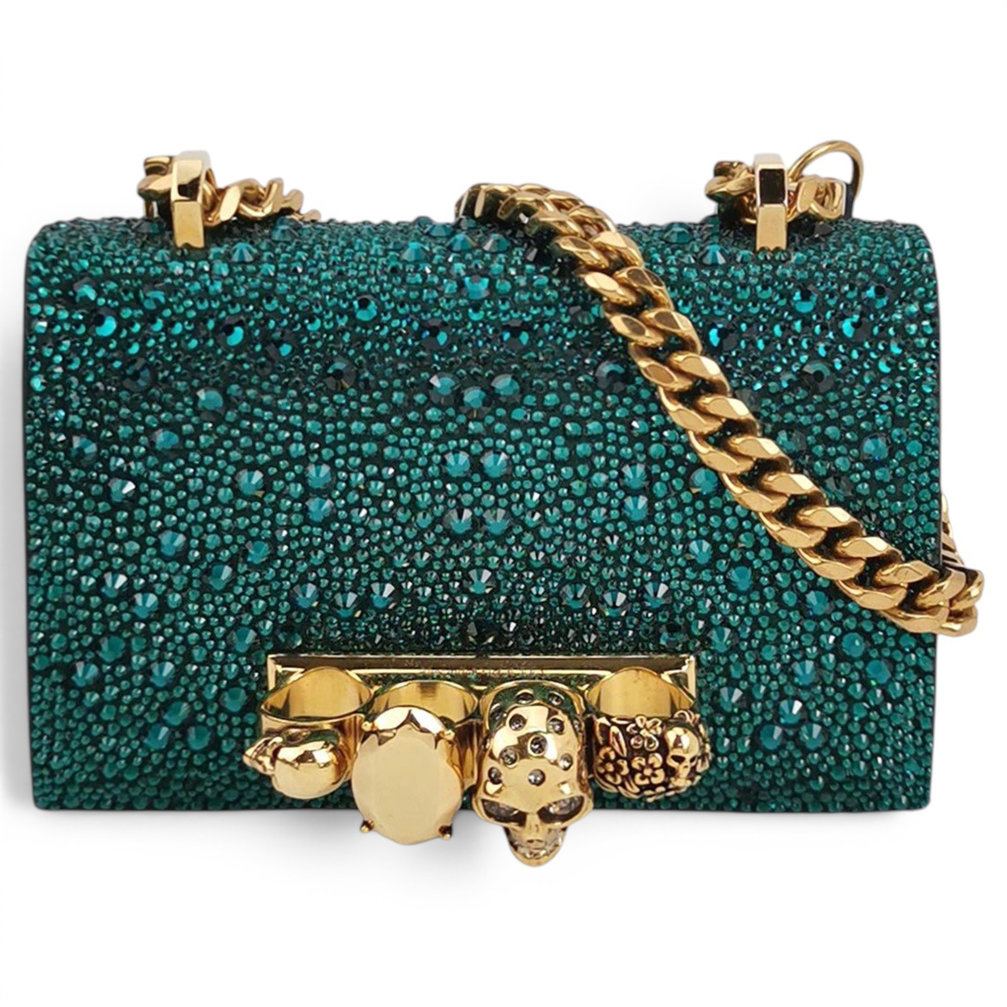 Knuckle leather crossbody bag