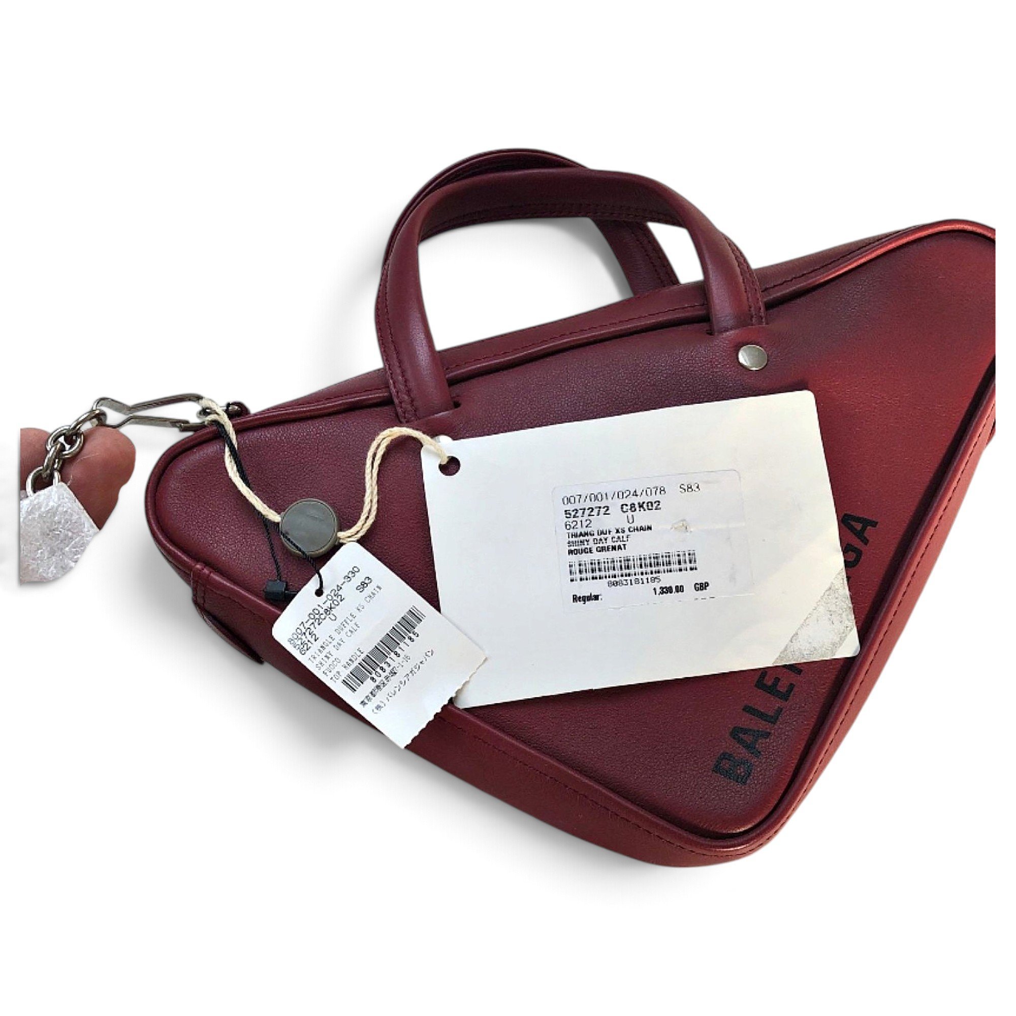Triangle leather handbag