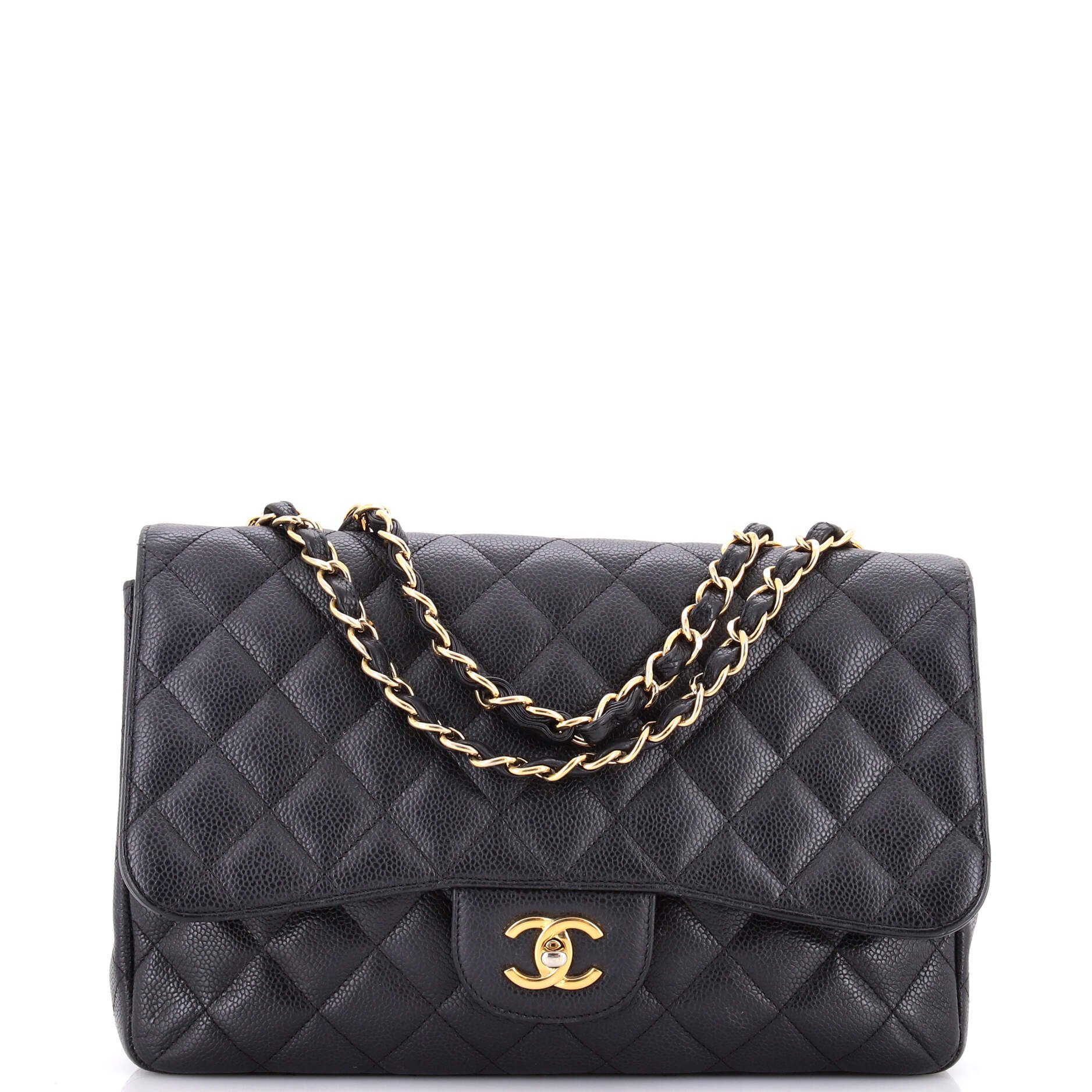 Classic Double Flap Bag Quilted Caviar Jumbo