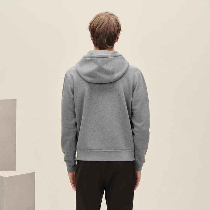 Gris "Eperon d'Or En Perspective" Zipped Hooded Sweater