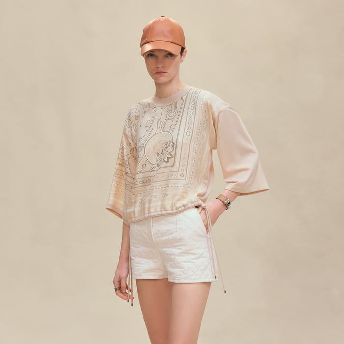 Blanc Perle "Candy Libris" Long-sleeve Twillaine T-shirt Sweater