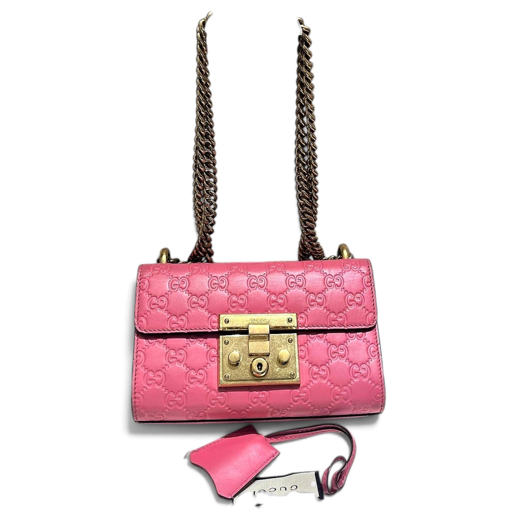 Padlock leather handbag