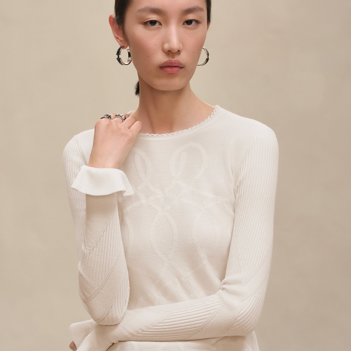 Blanc Naturel "Palefroi Remix" Light Long-sleeve Sweater