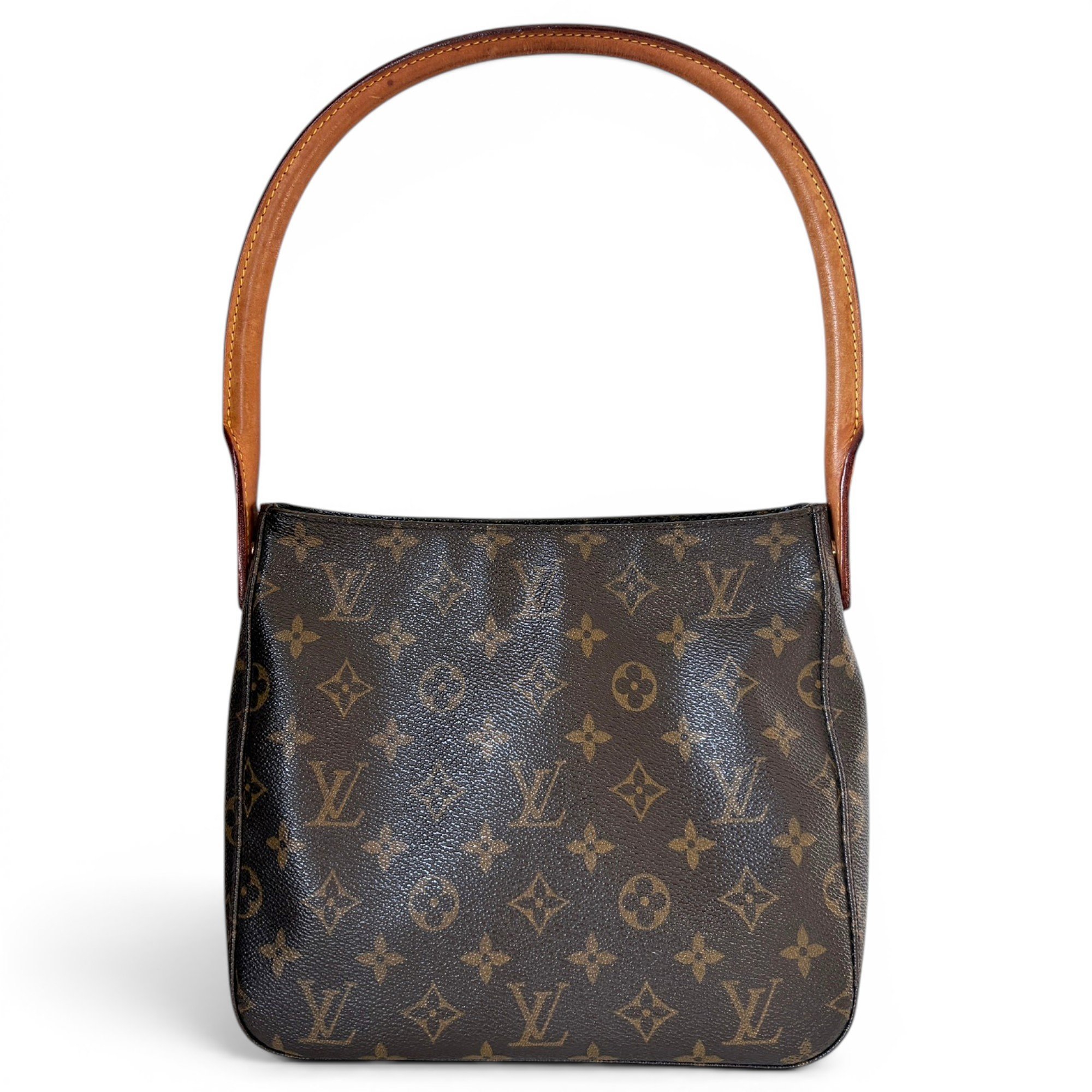 Looping leather handbag