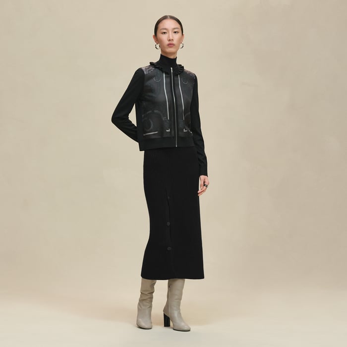 Gris Charbon "Palefroi Remix" Long-sleeve Twillaine Cardigan