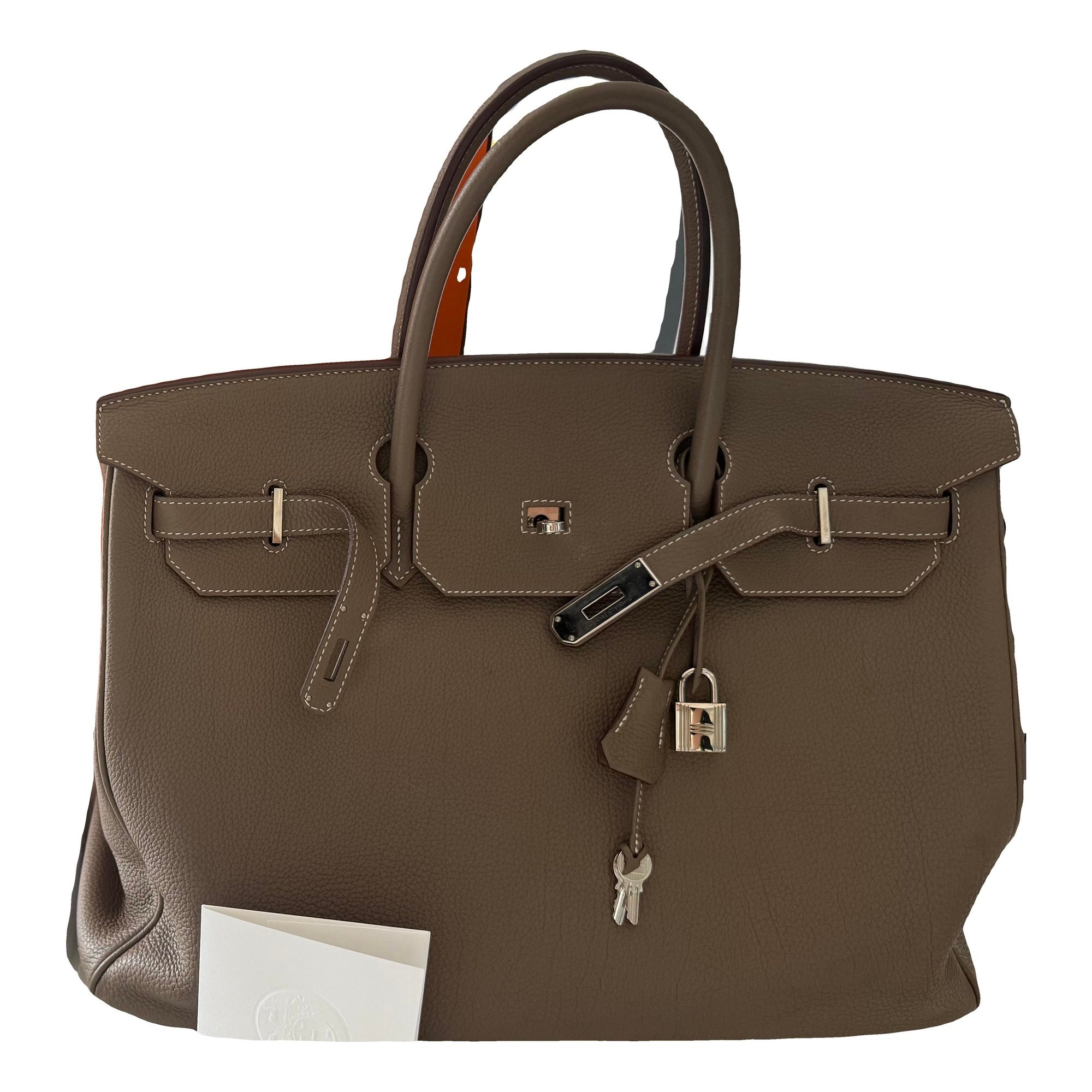 Hermes Birkin 40 Handbag Etoupe Togo Leather