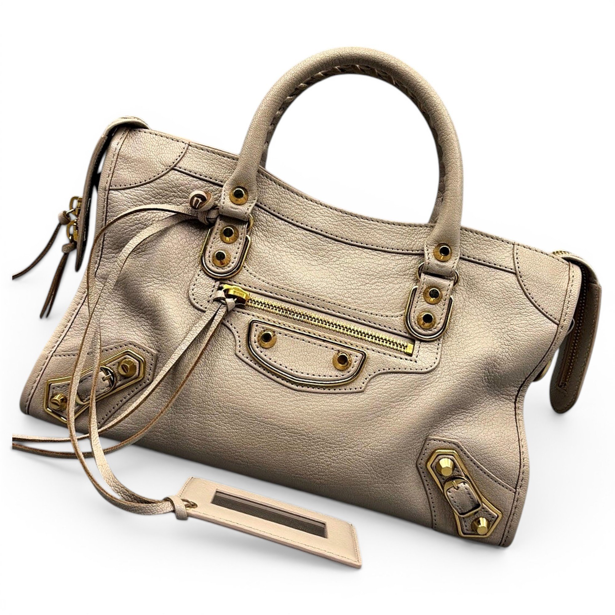 City leather handbag