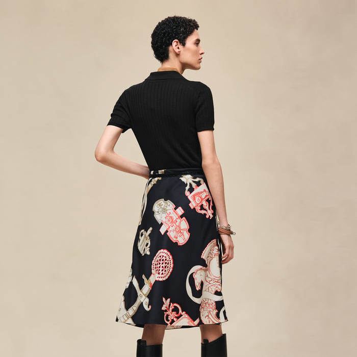 Noir "Ferronnerie Remix" Slanted Skirt