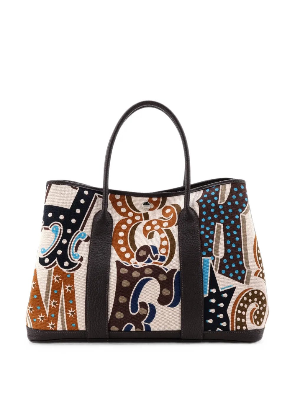 Electrique Garden Party Printed Toile and Leather 36 tote bag