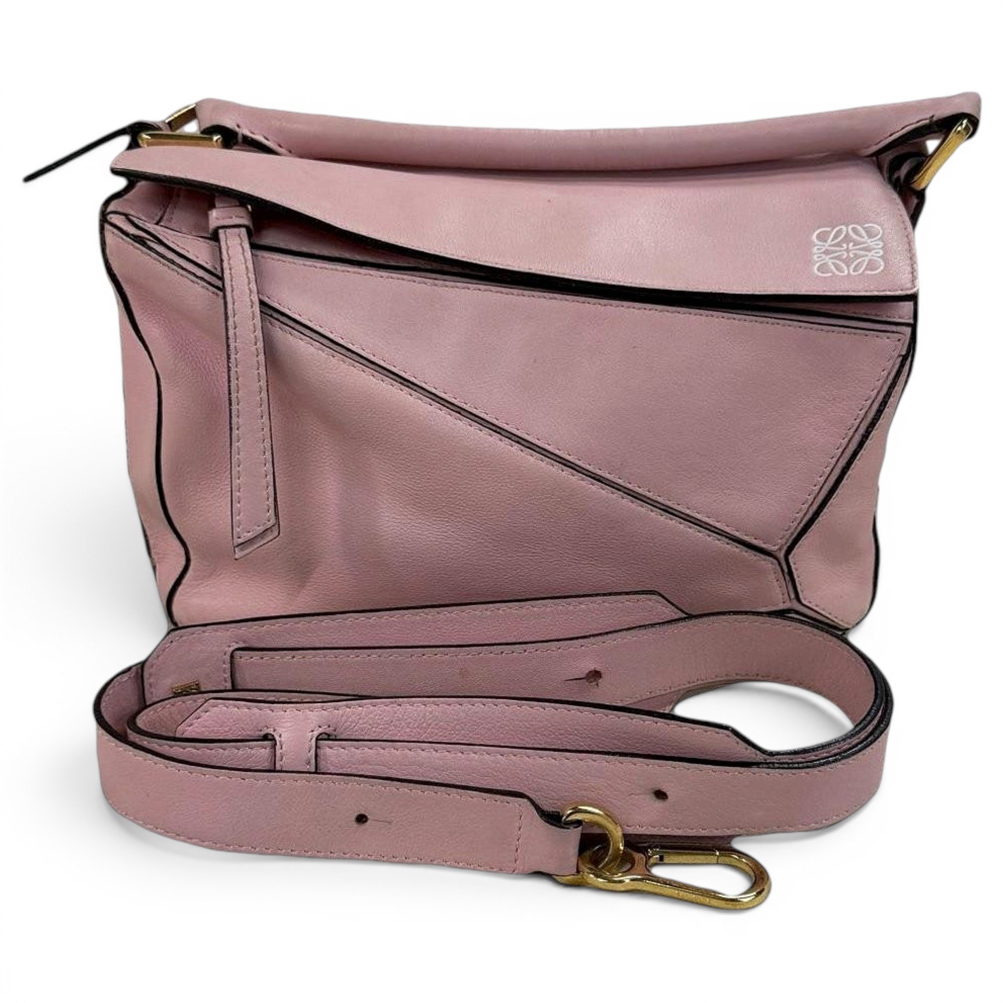 Puzzle leather handbag