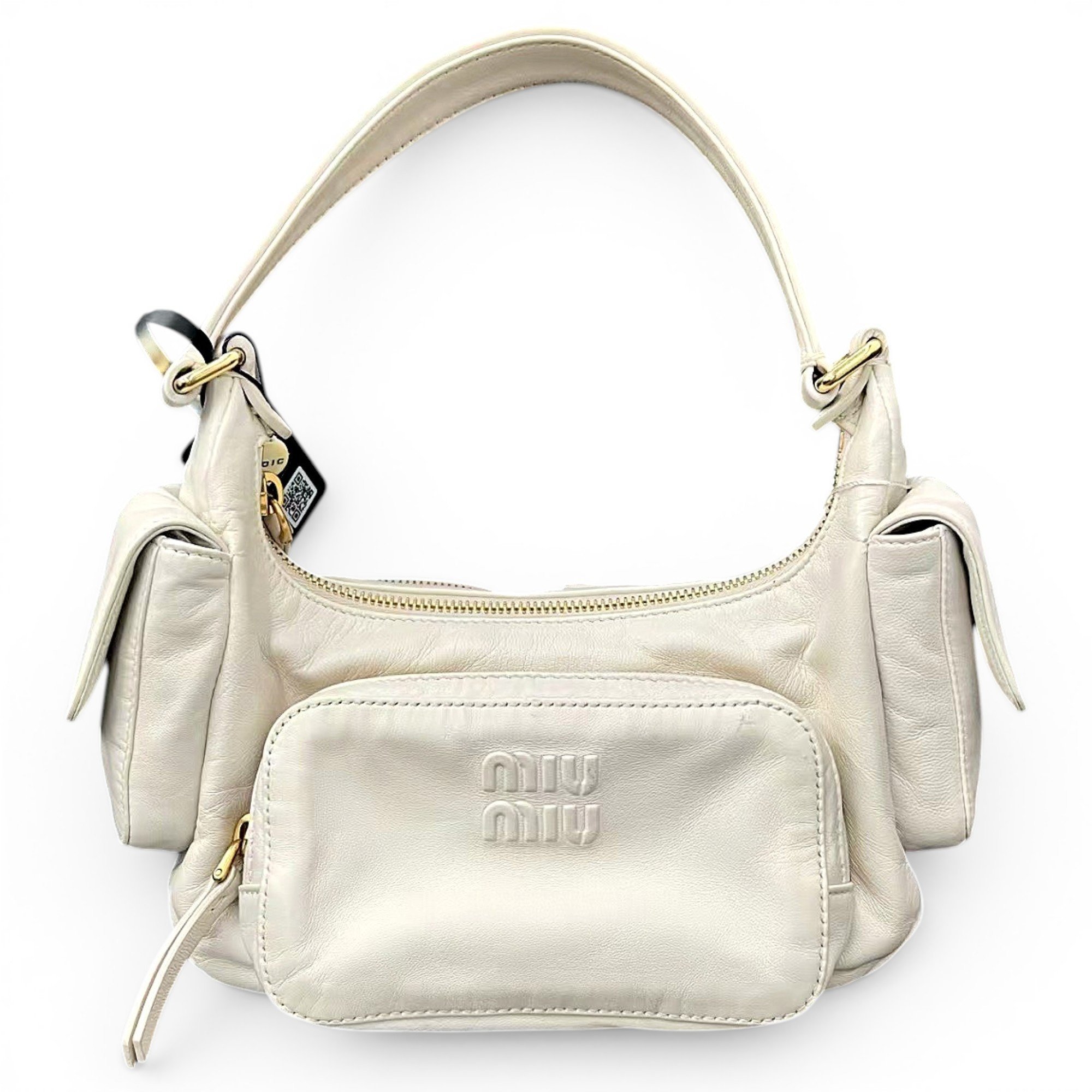 Pocket leather handbag