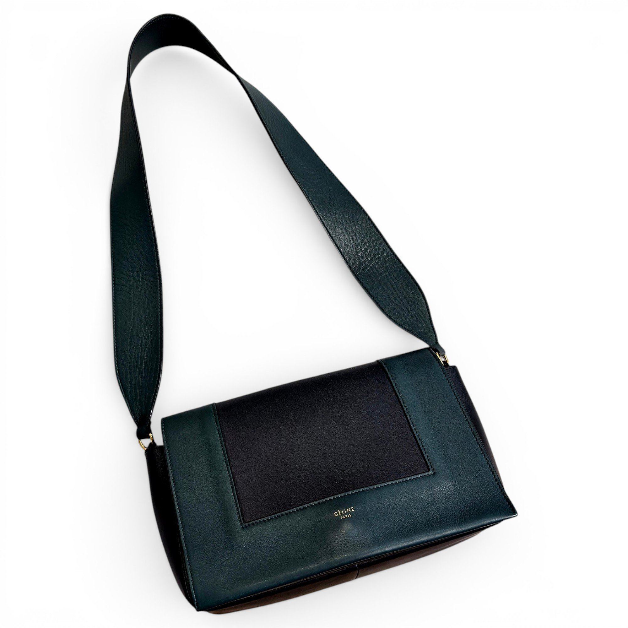 Frame leather handbag