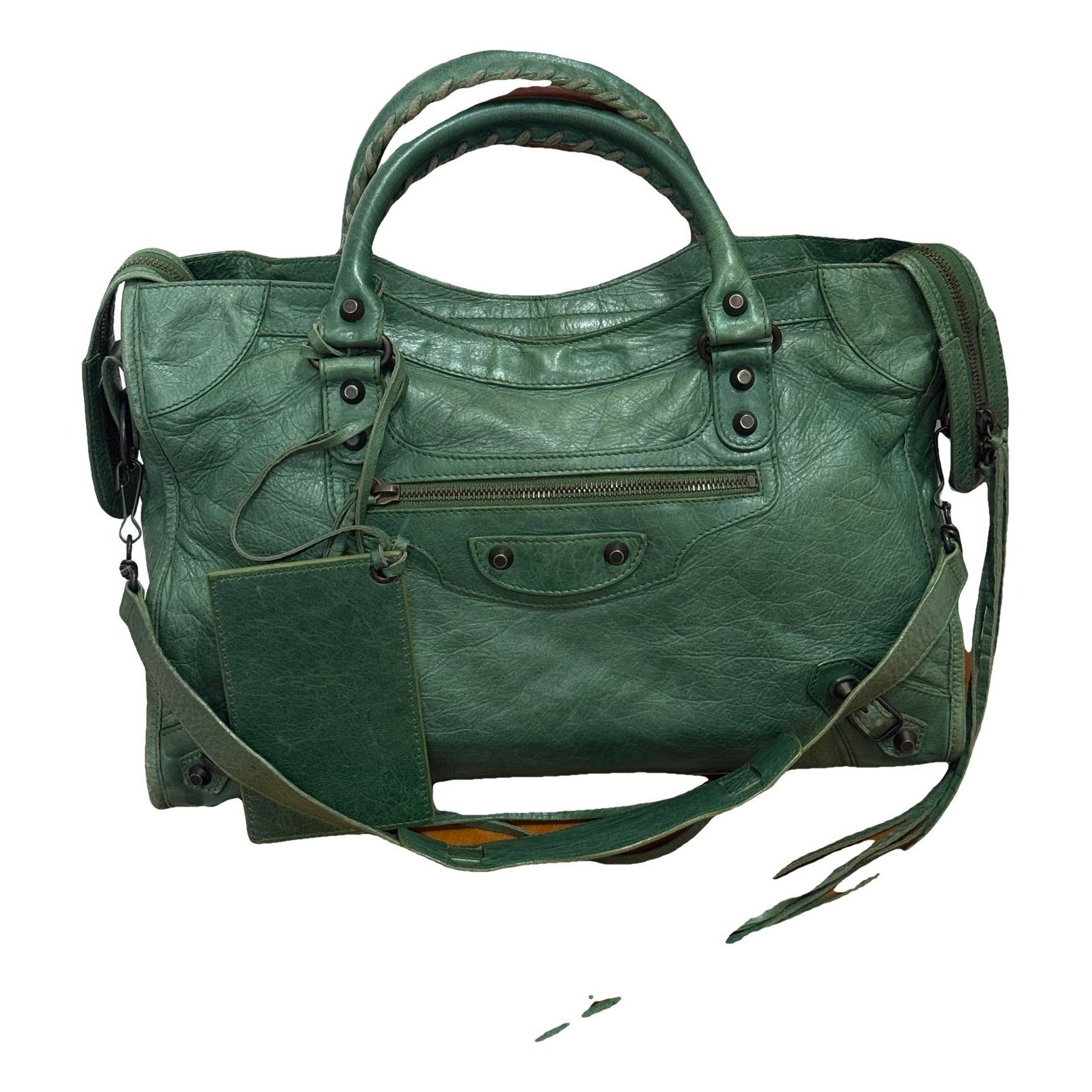 City leather handbag