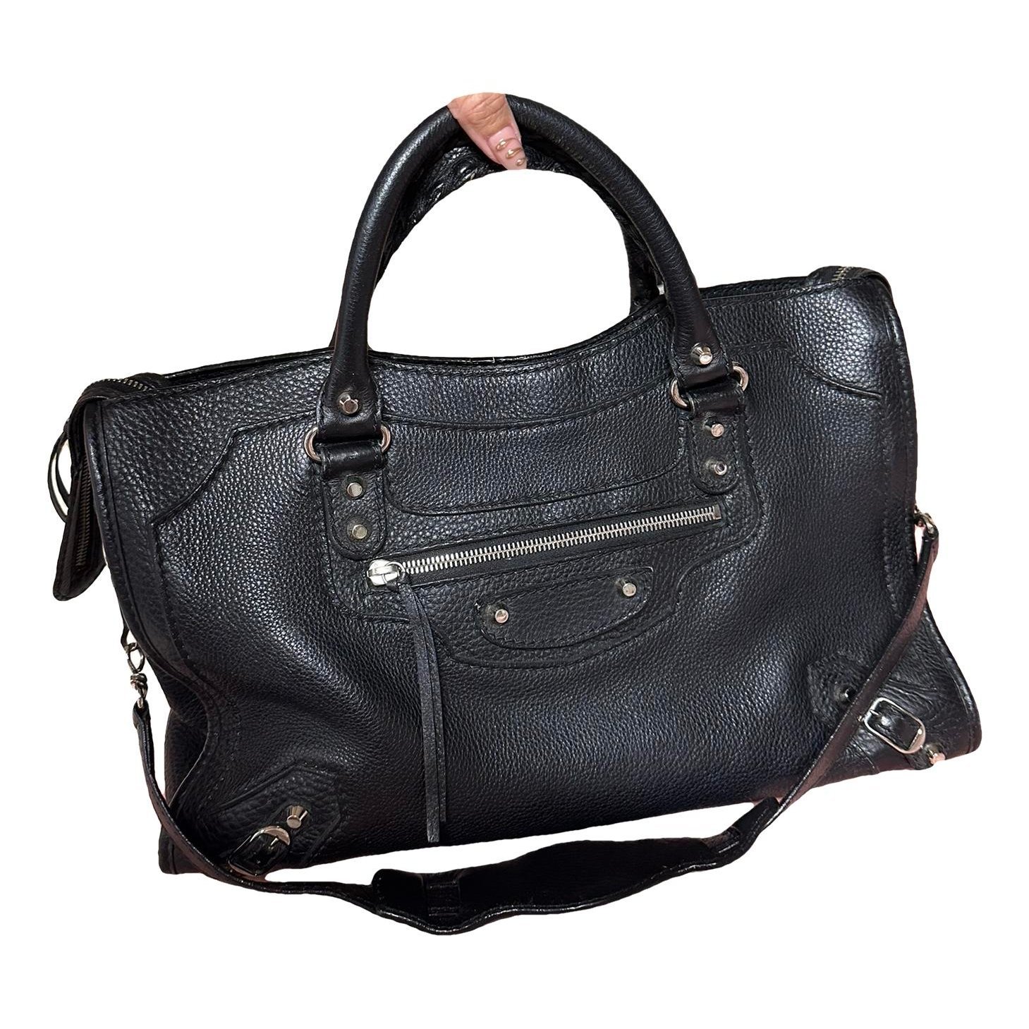 City leather handbag