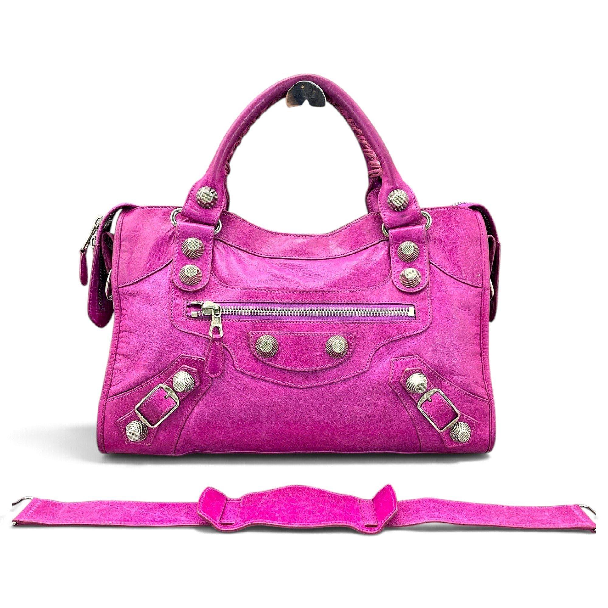 City leather handbag