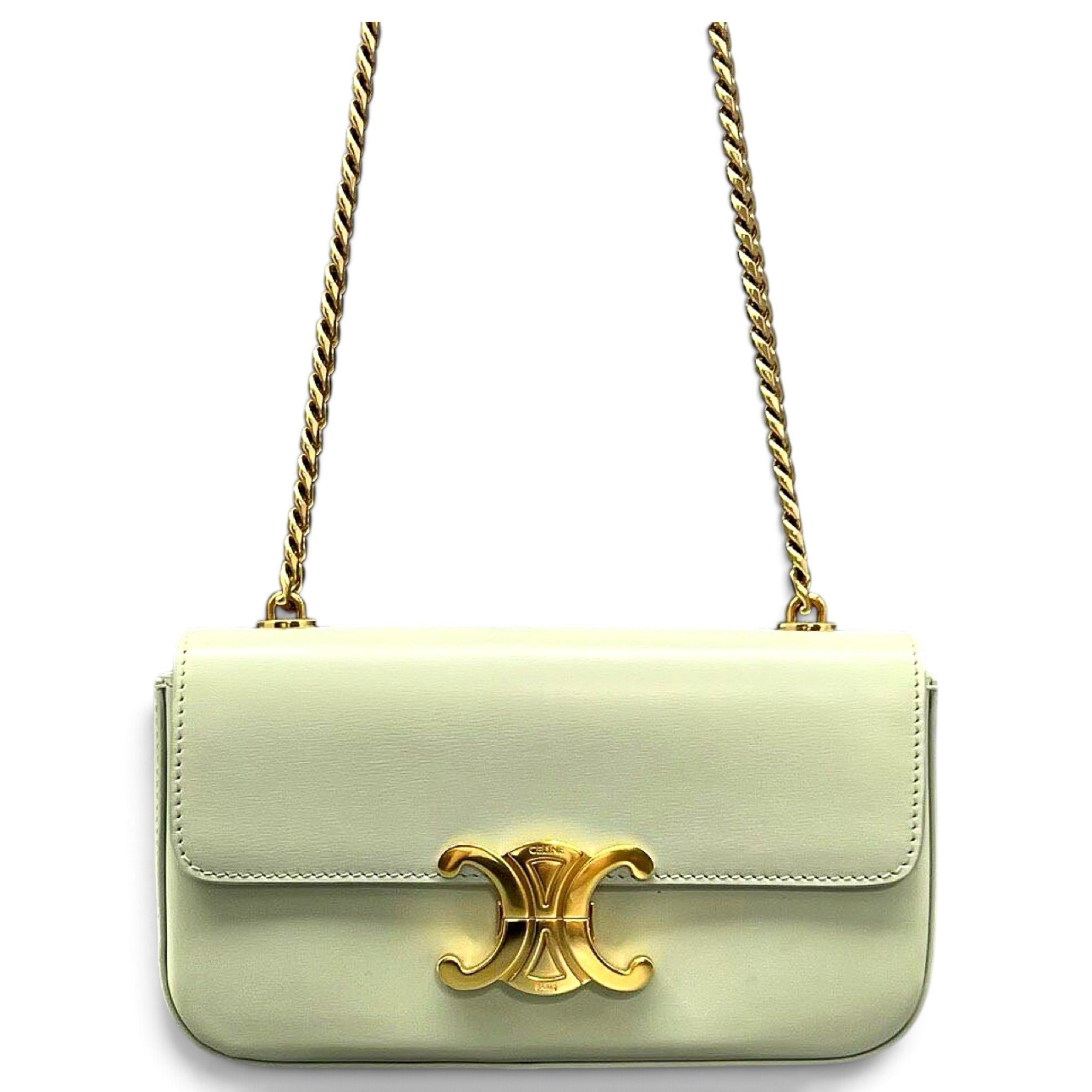 Triomphe chain leather handbag