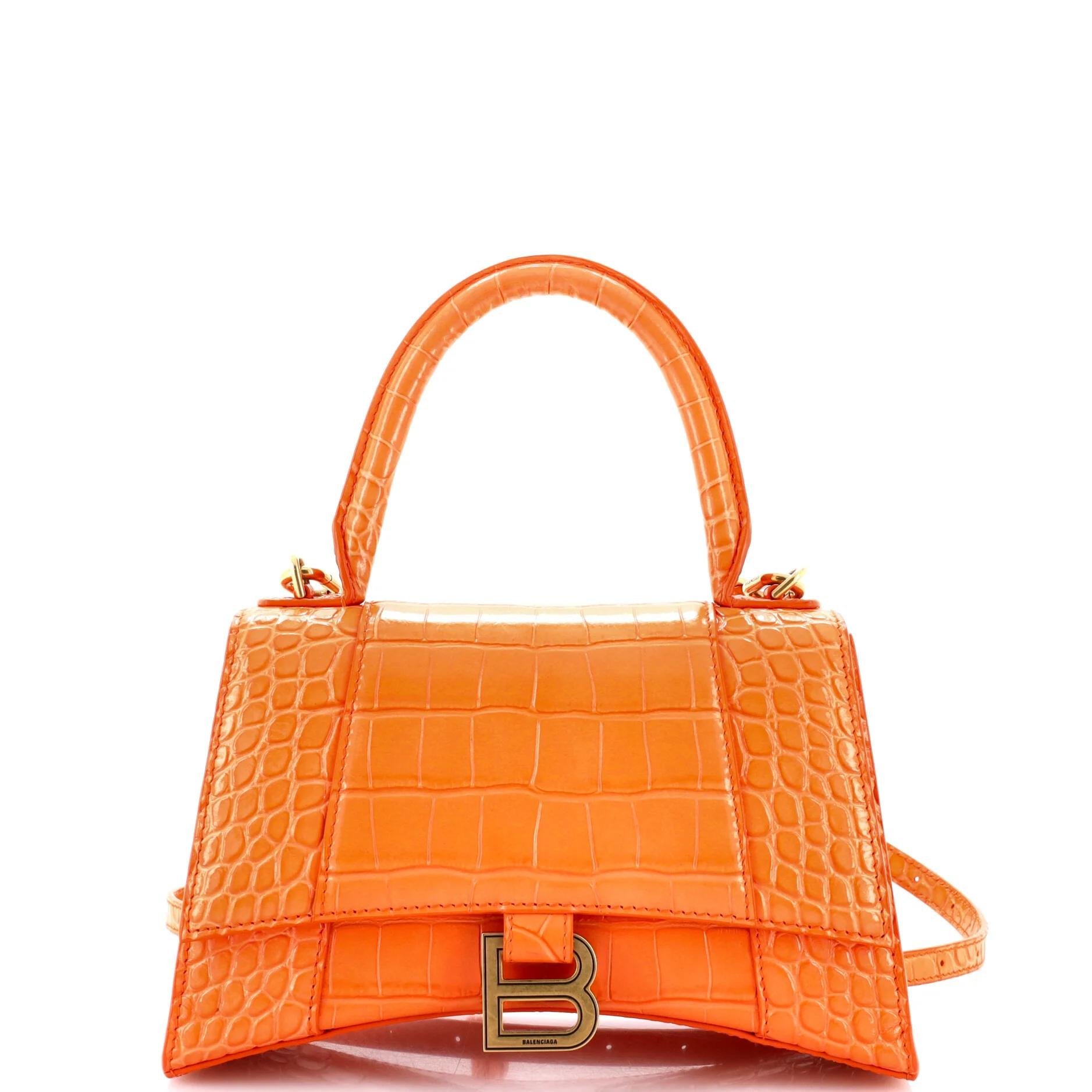 Hourglass leather crossbody bag