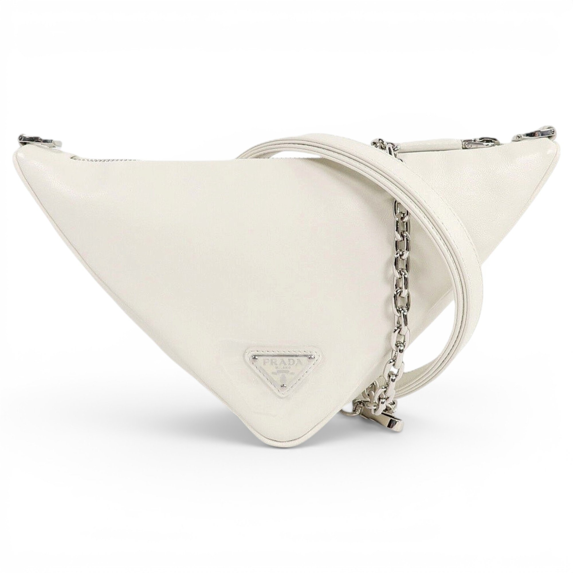 Triangle leather handbag