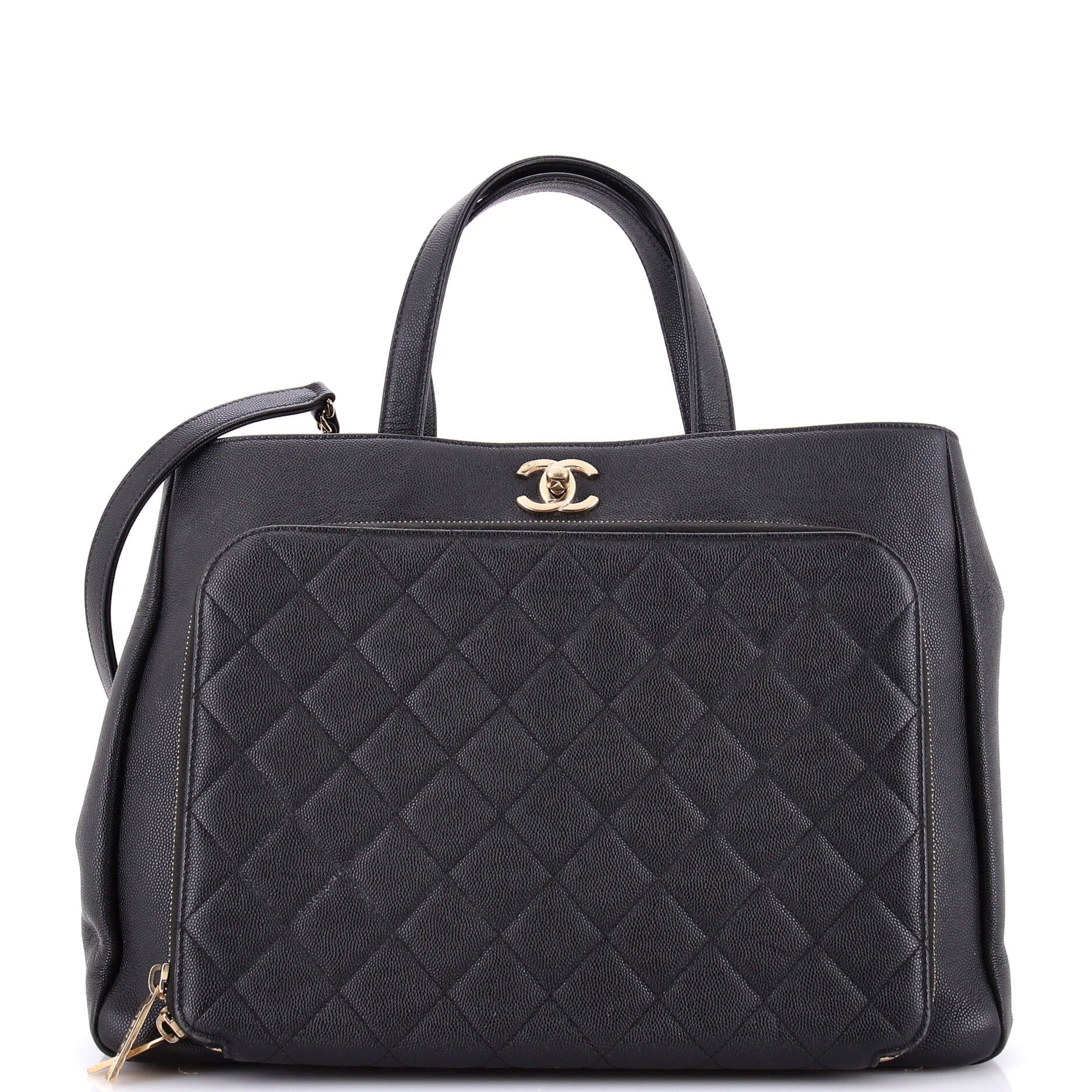 Business Affinity Tote Quilted Caviar Large
