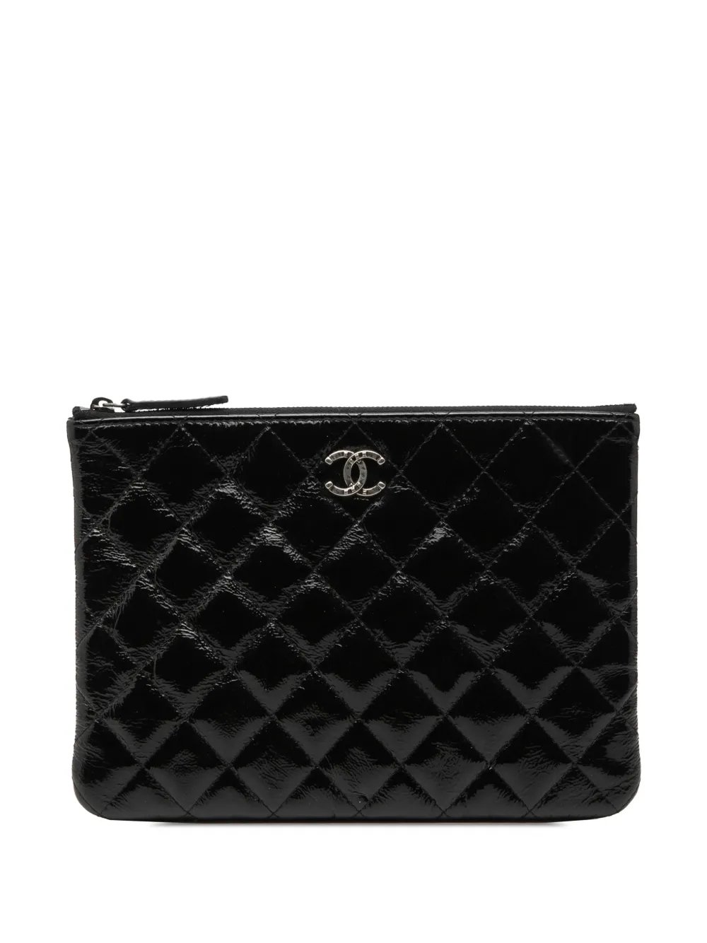 2014 Small Quilted Crinkled Patent O Case clutch bag