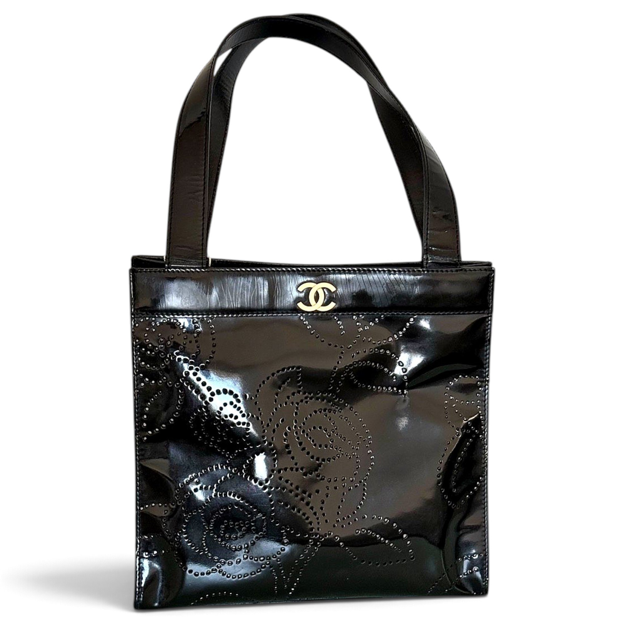 Patent leather tote