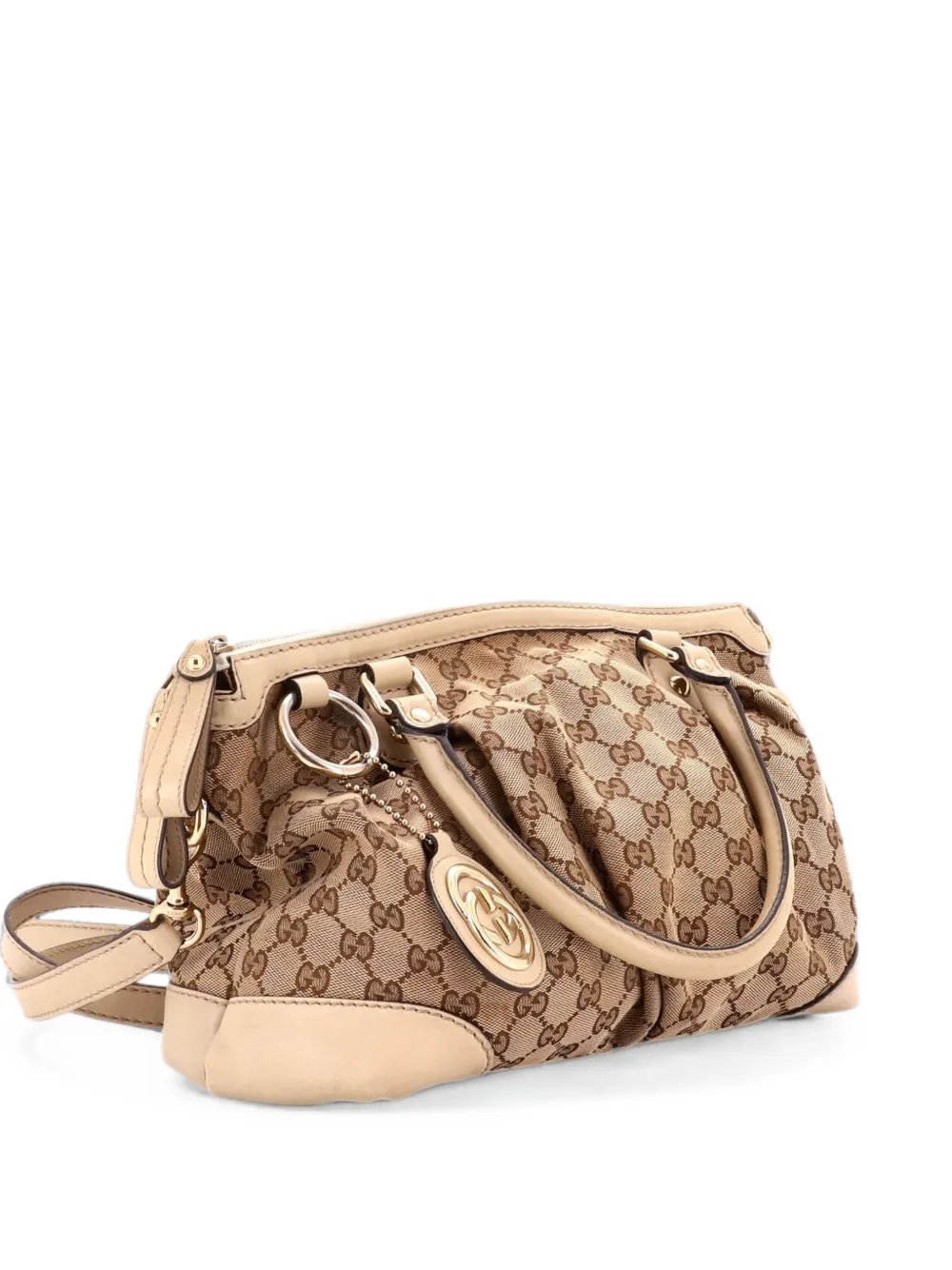 Sukey Top Handle GG Canvas with Leather Medium satchel