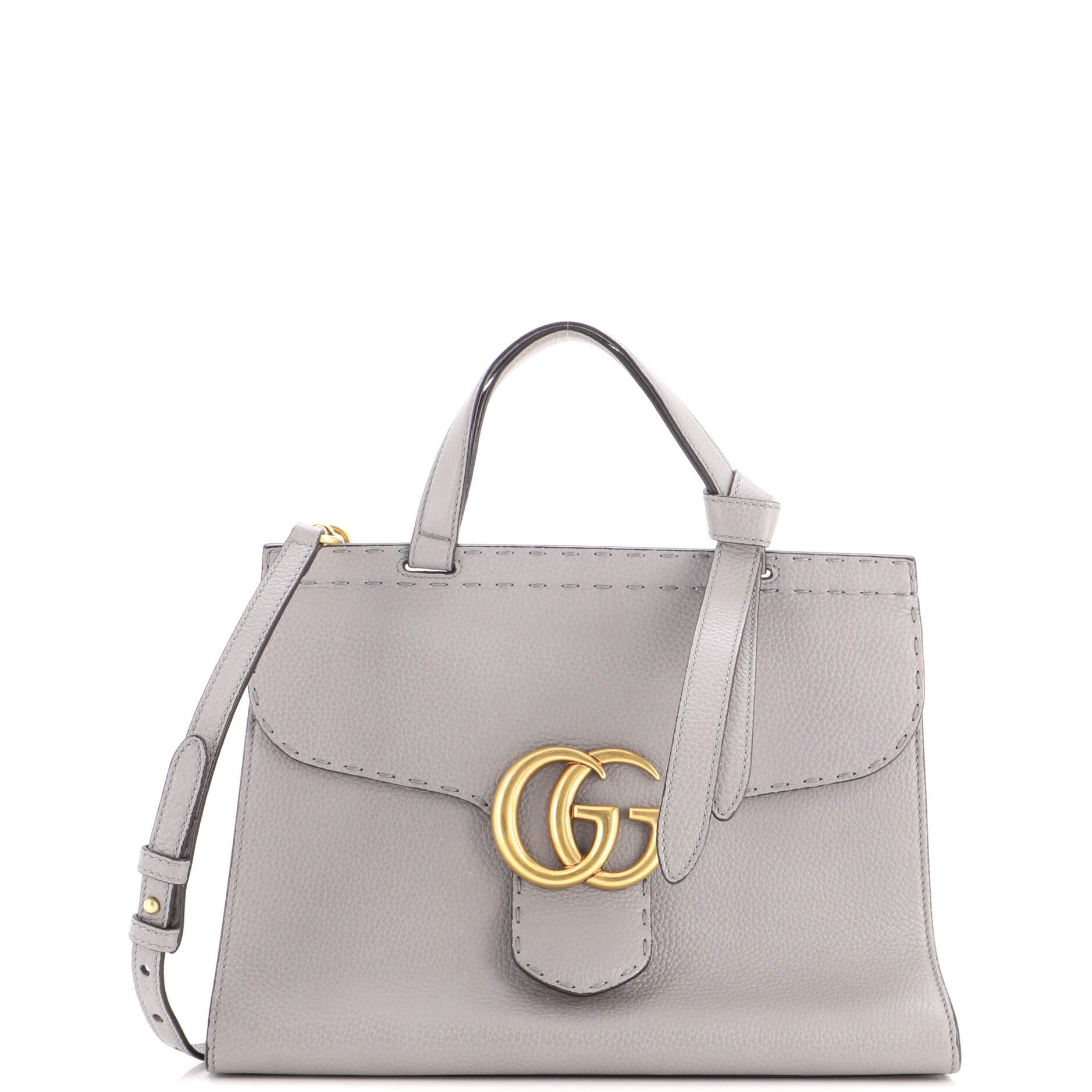 GG Marmont Top Handle Bag Leather Small