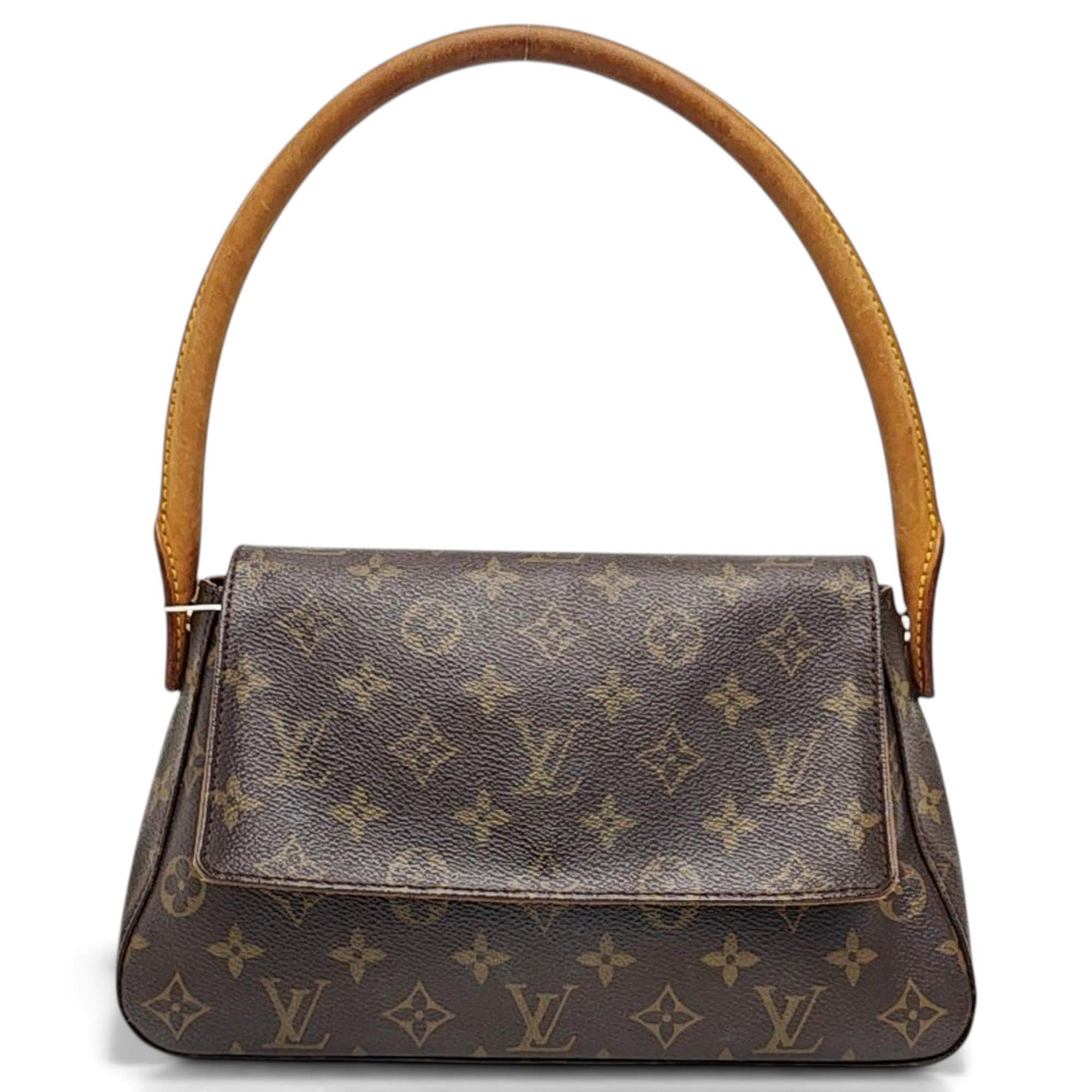 Looping leather handbag