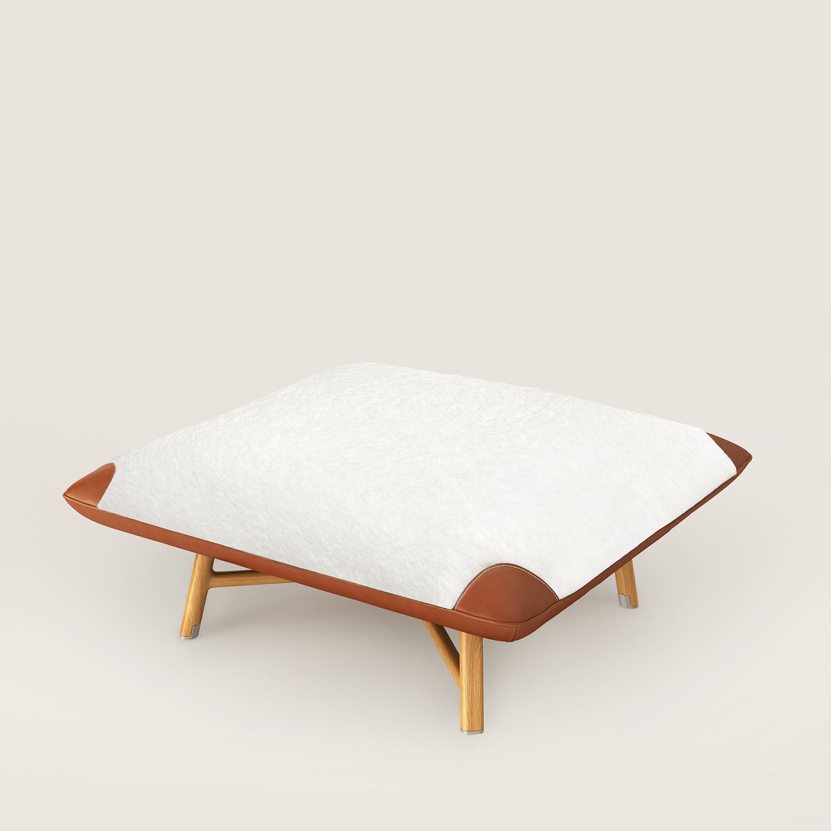Les Necessaires d'Hermès "carre d'assise" low stool, medium model
