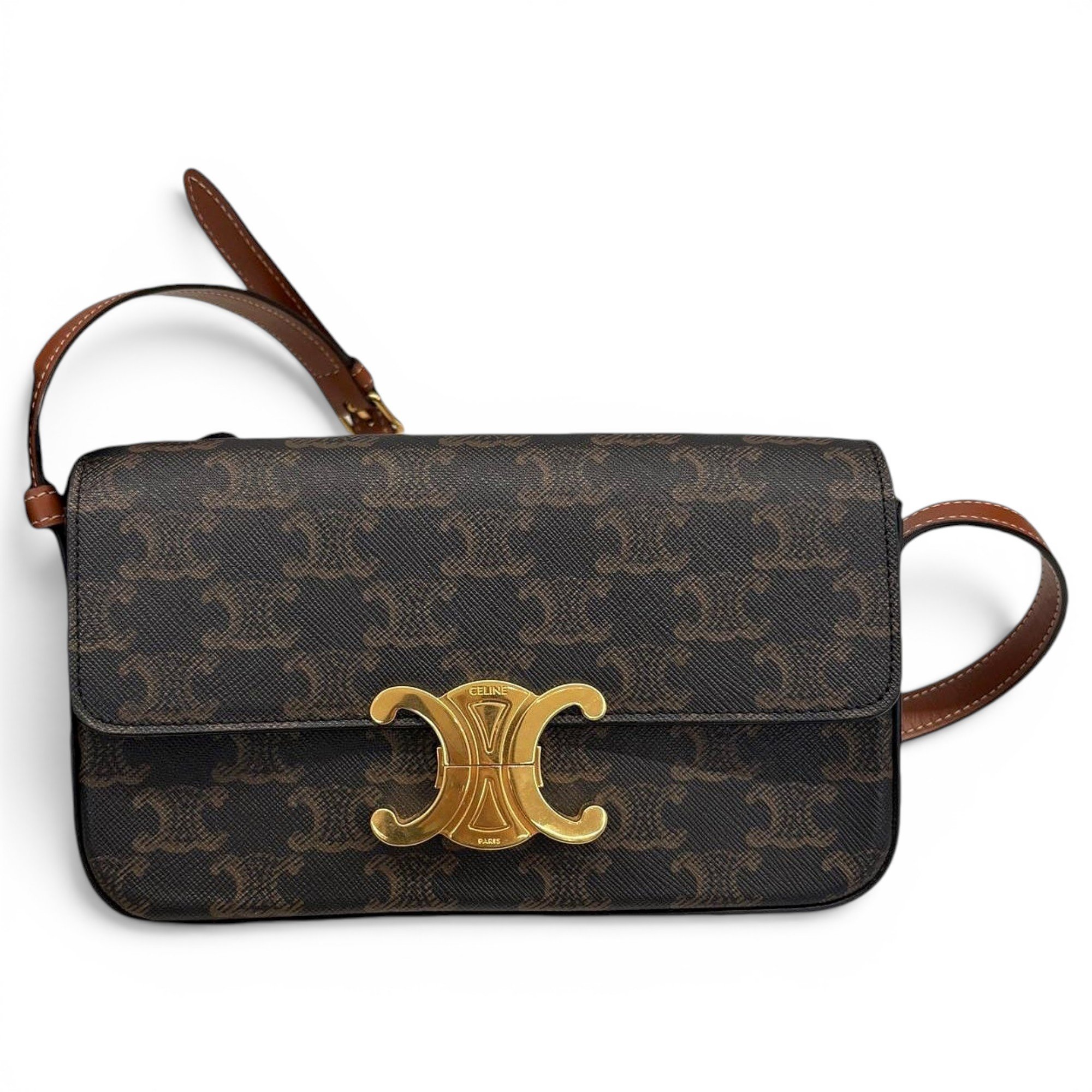 Triomphe Long leather handbag