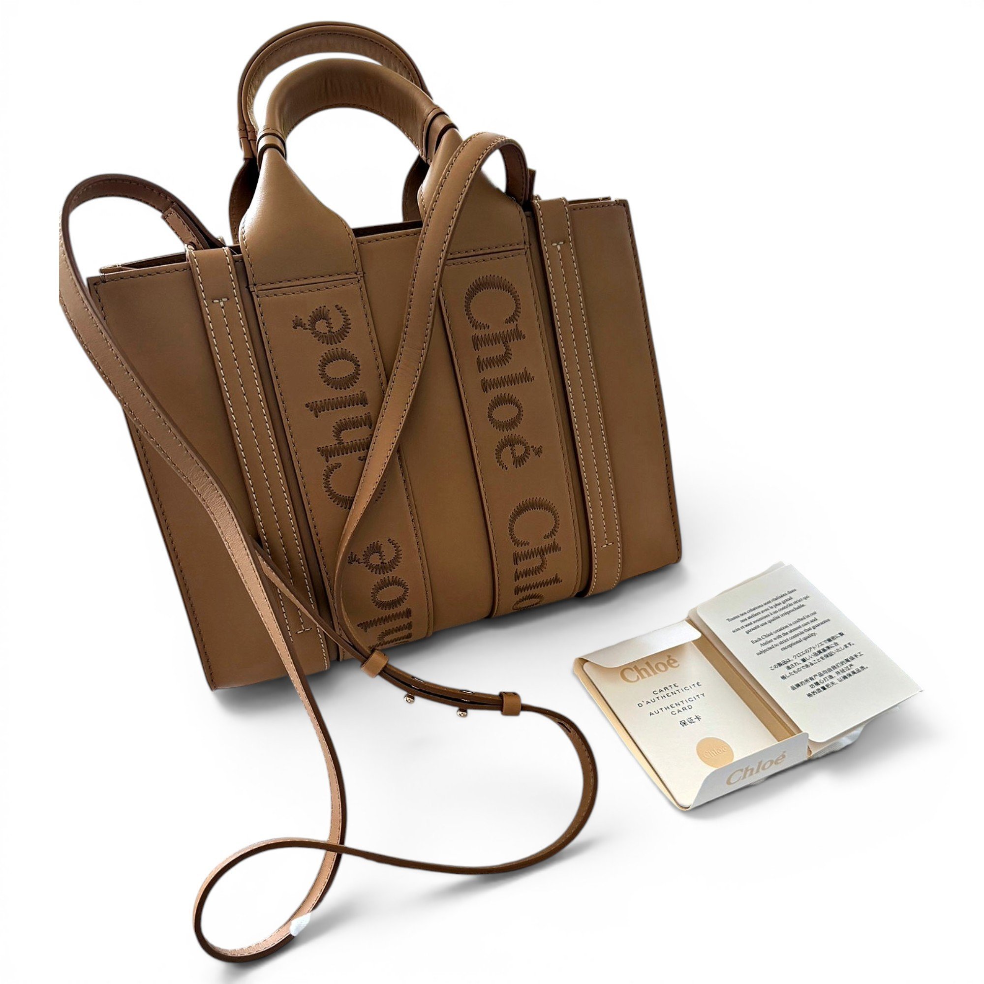Chloe Woody leather tote