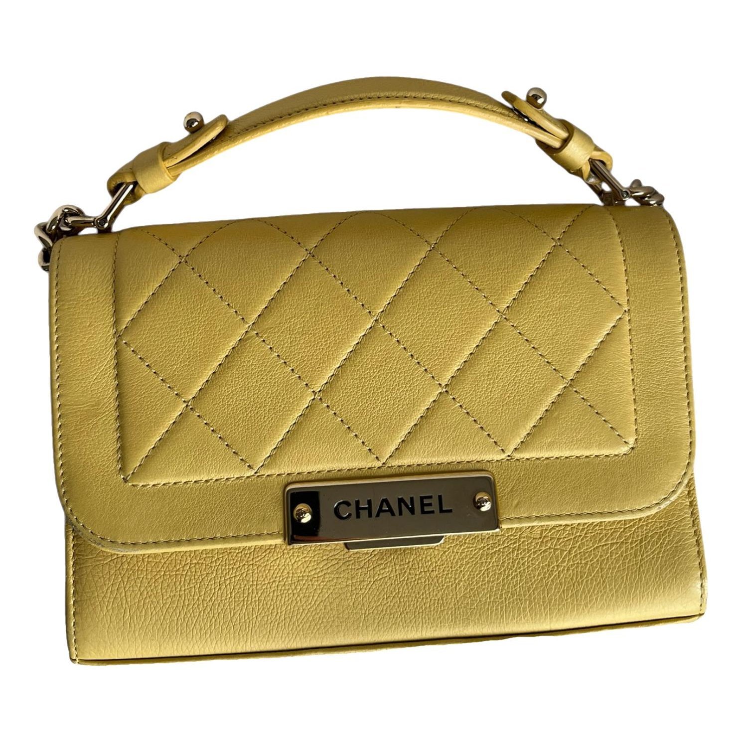 Trendy CC Top Handle leather handbag