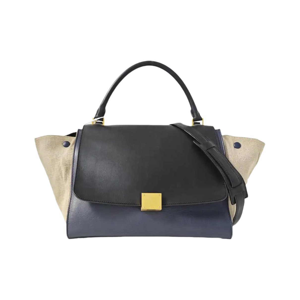 Trapèze leather handbag