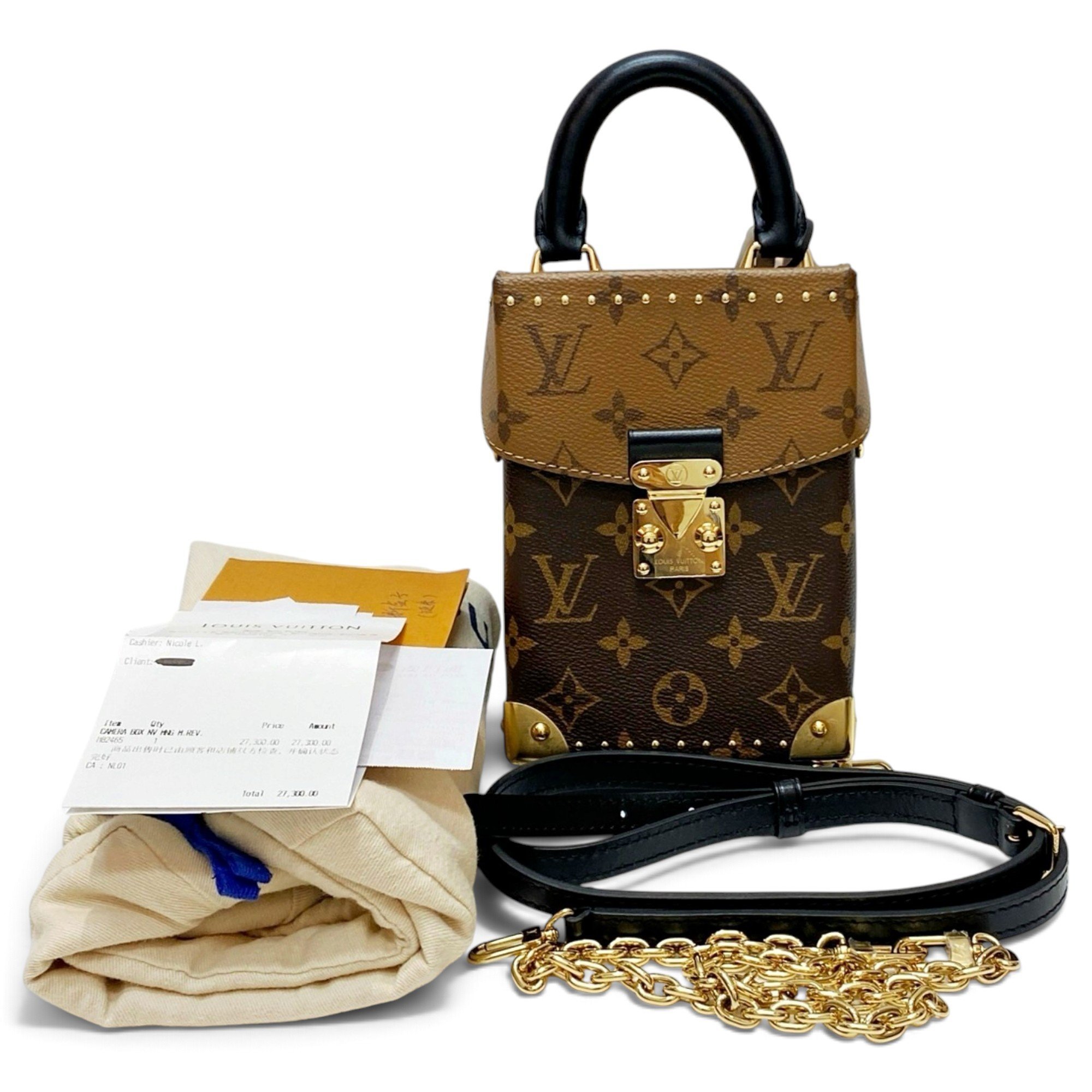 Camera Box leather handbag