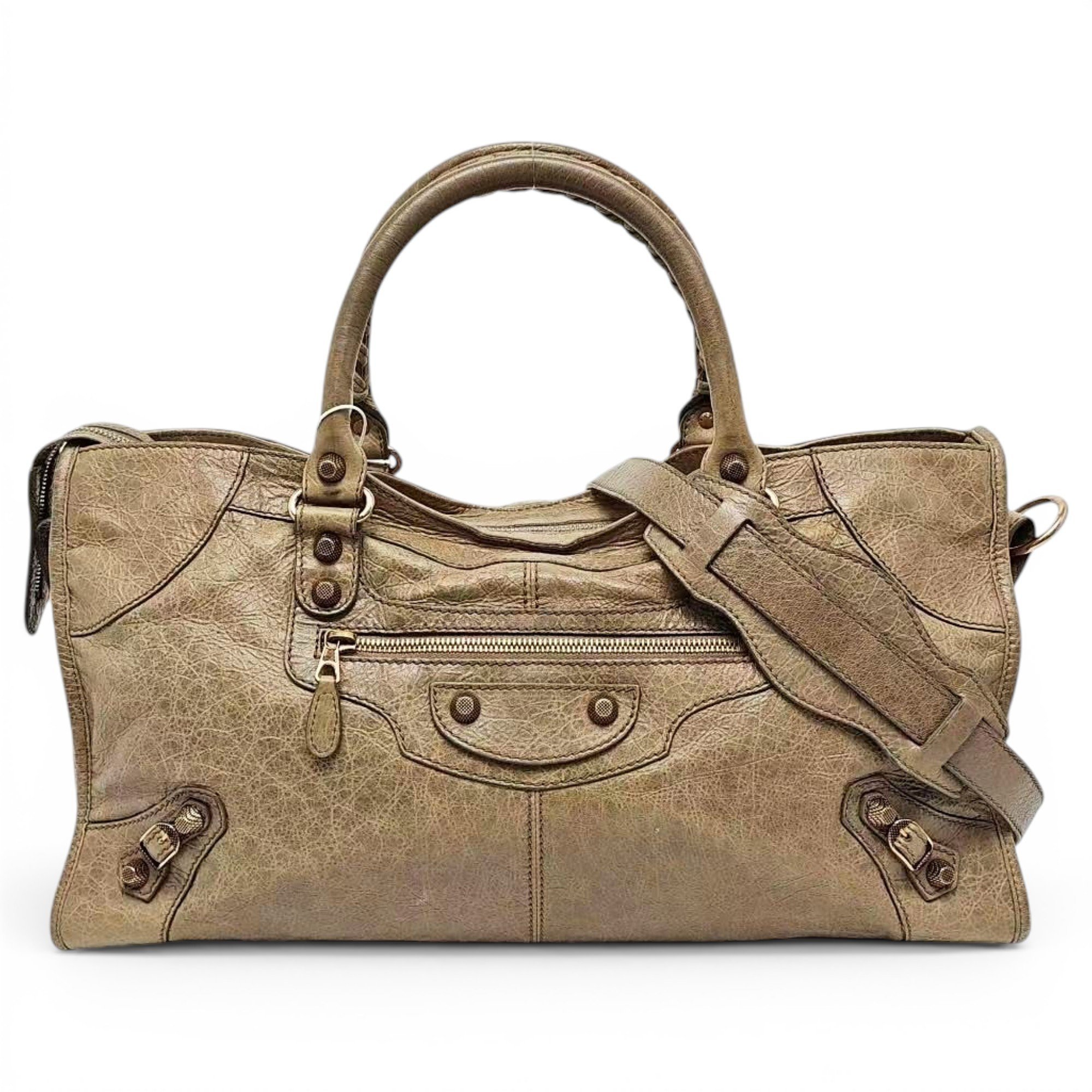 City leather handbag