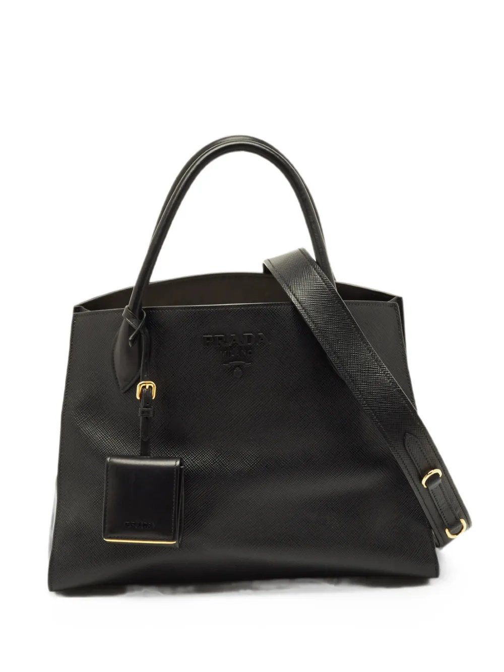 medium Monochrome Saffiano leather tote bag