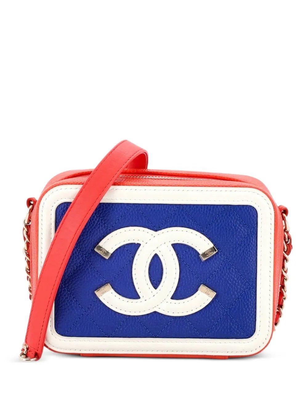 Filigree Vanity Case Quilted Caviar Small satchel
