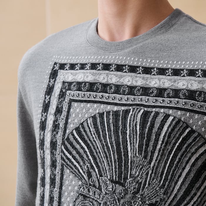 Gris "Cheval Punk Bandana" Crewneck Sweater