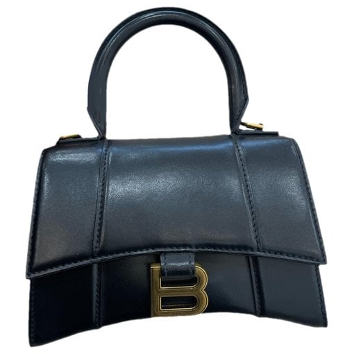 Hourglass leather handbag
