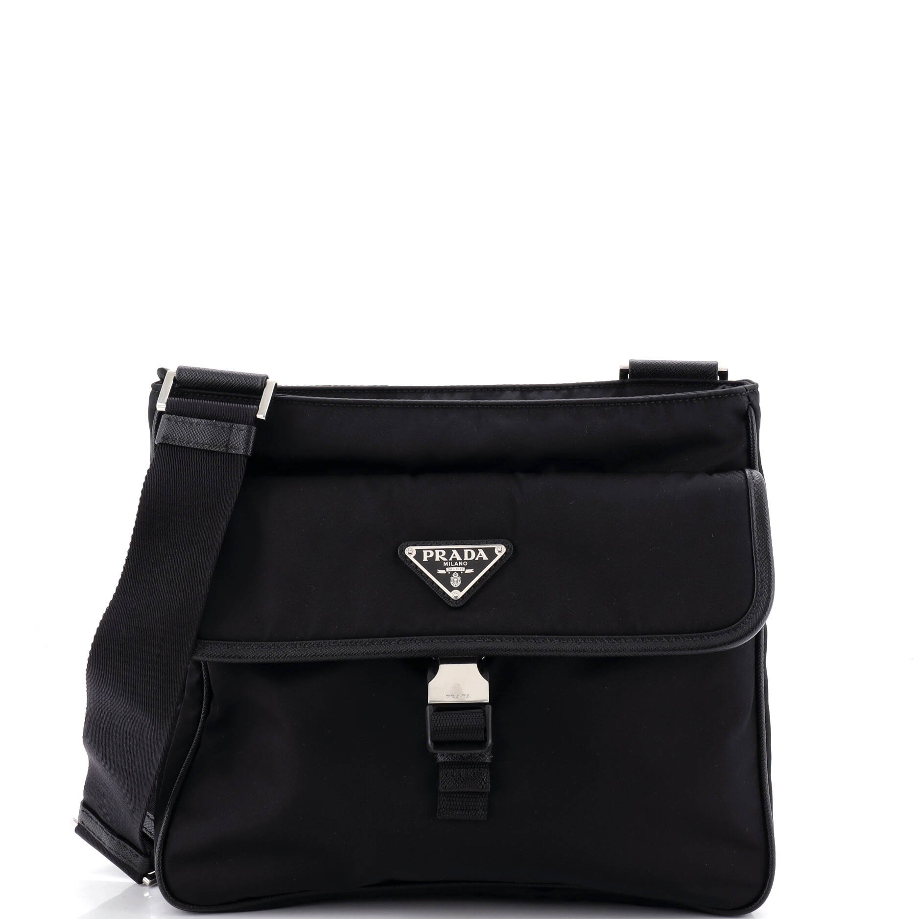 Buckle Flap Messenger Bag Re-Nylon Medium