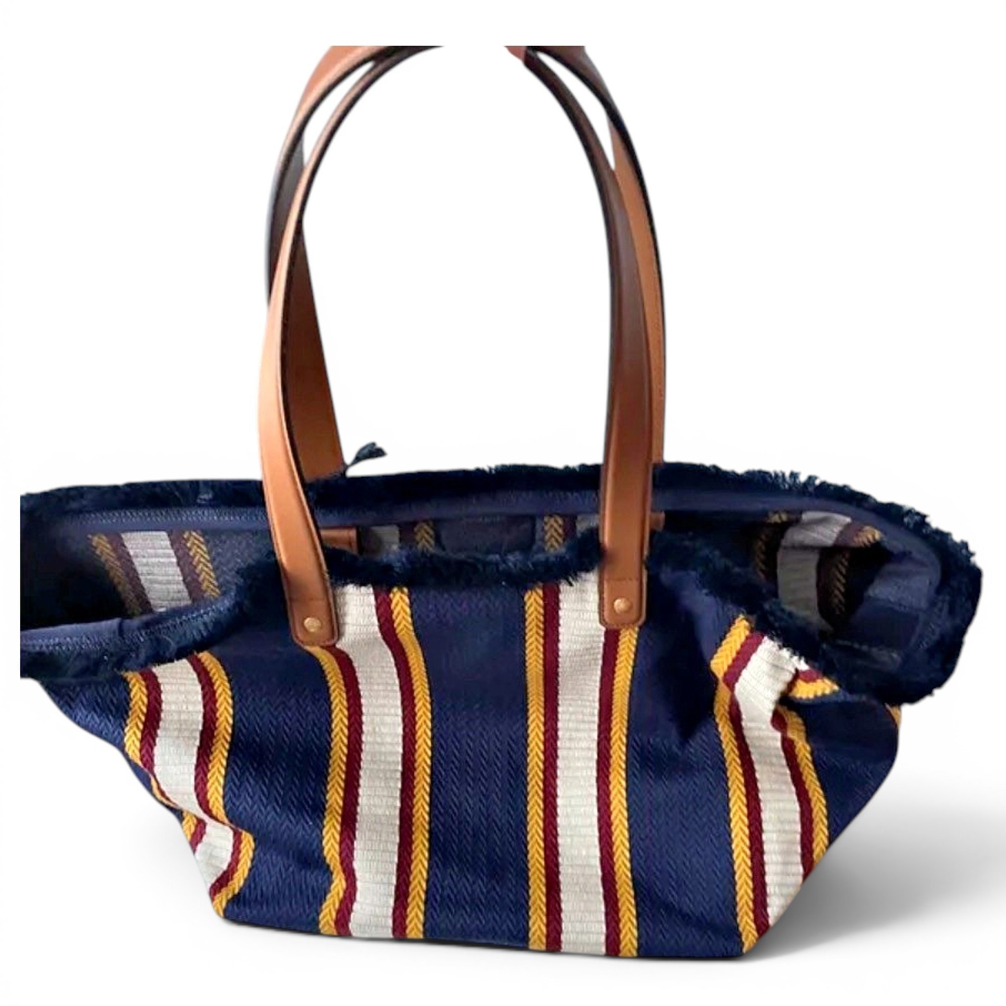 Bamboo Convertible Front Pocket leather tote