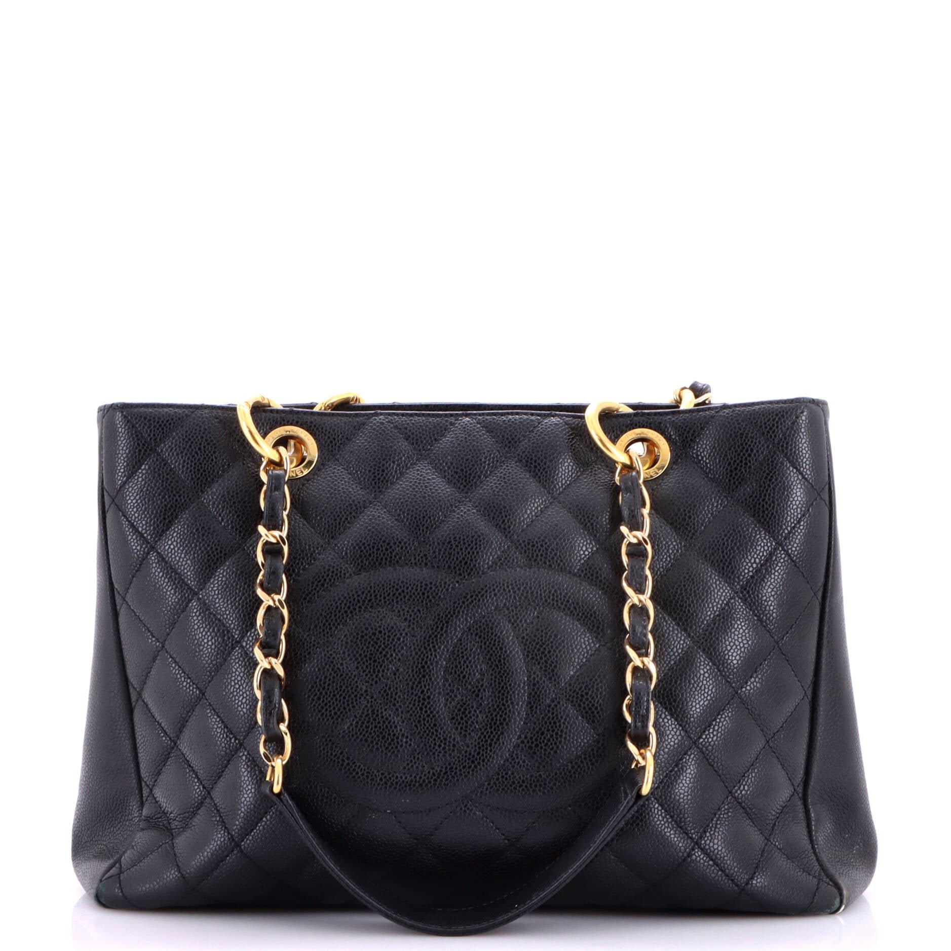 Grand Shopping Tote Quilted Caviar