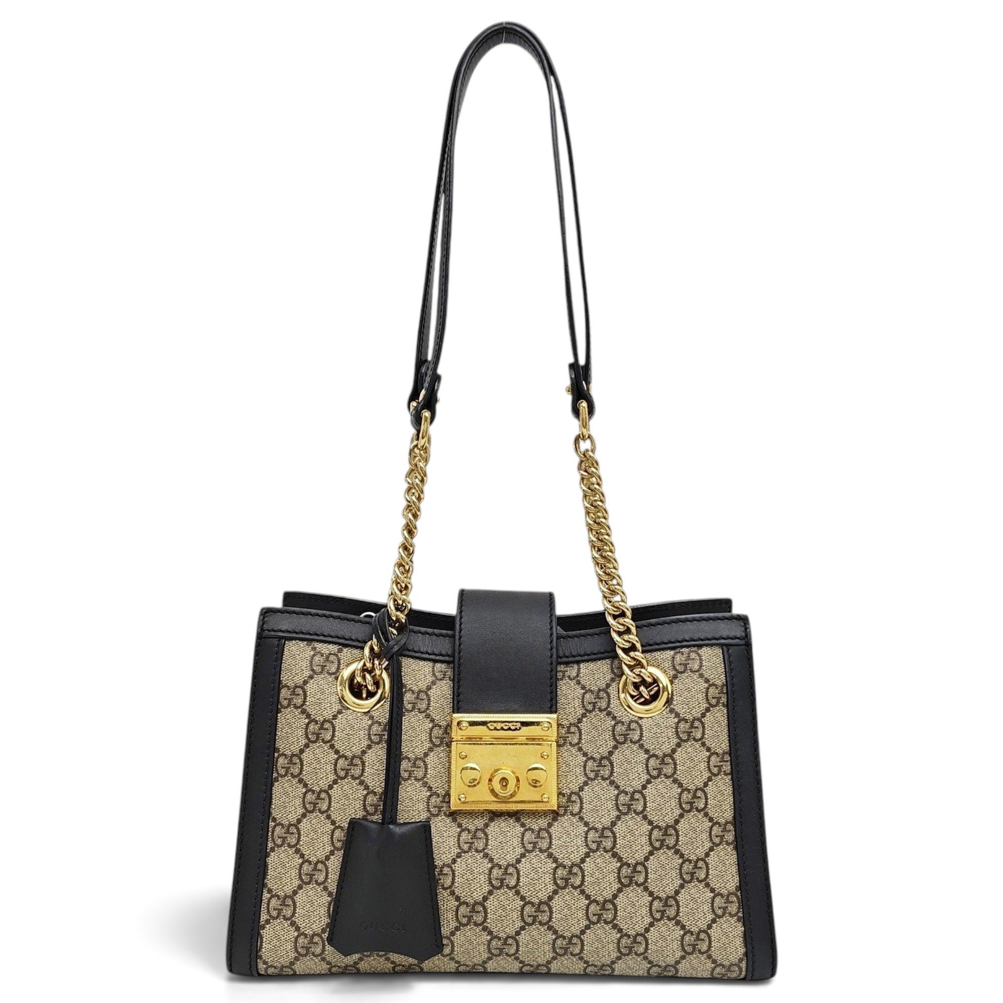 Padlock leather handbag