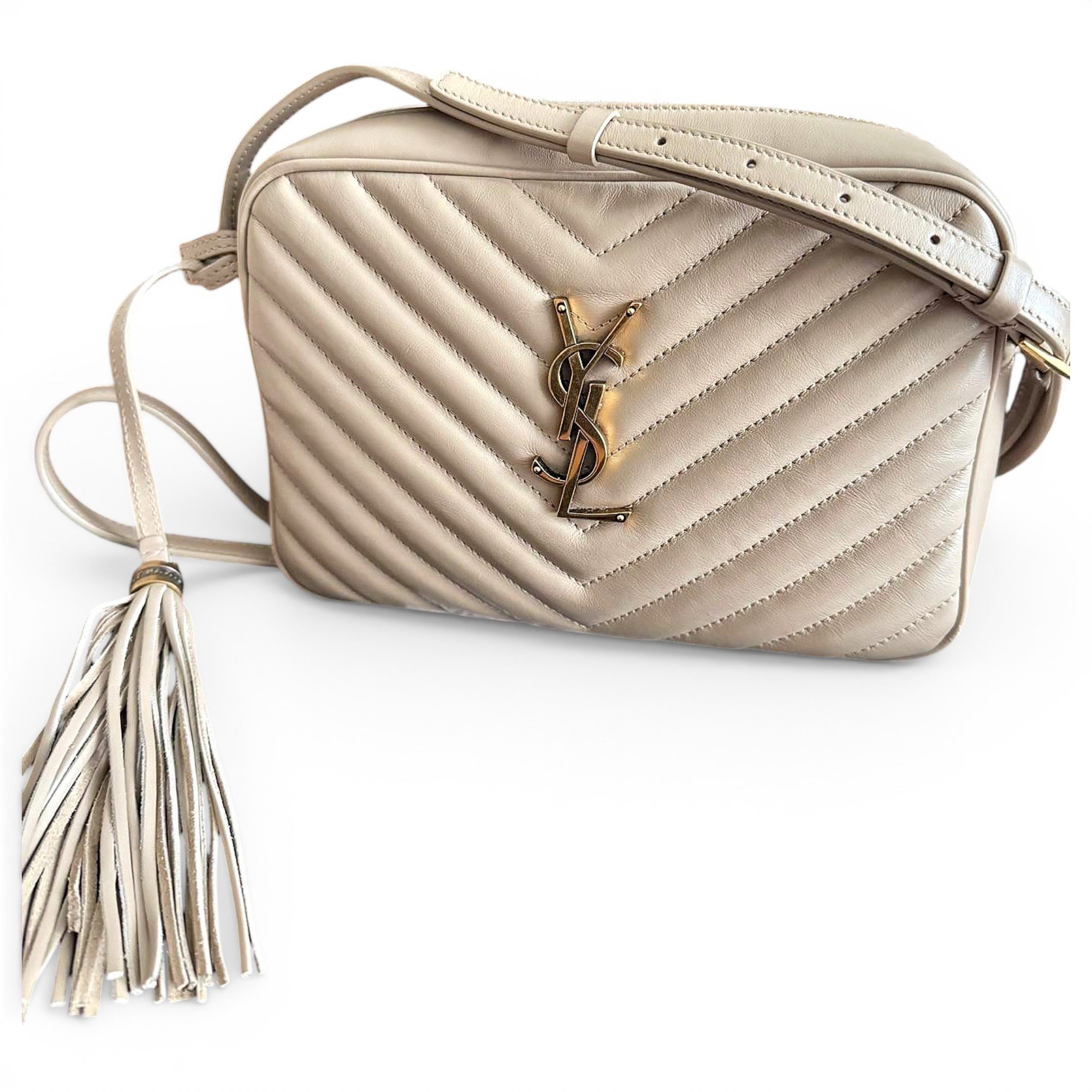Camera Lou leather crossbody bag