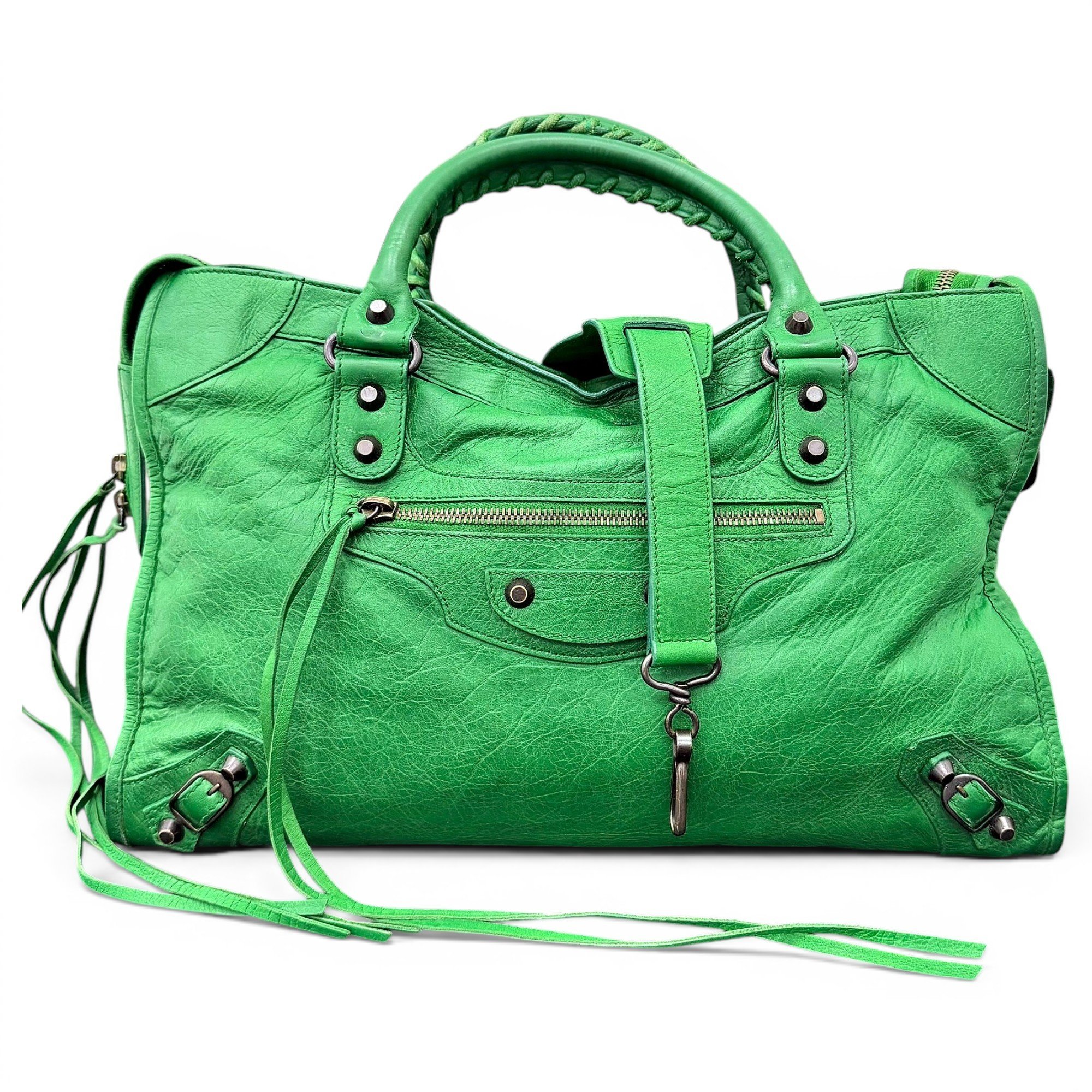 Classic Metalic leather handbag
