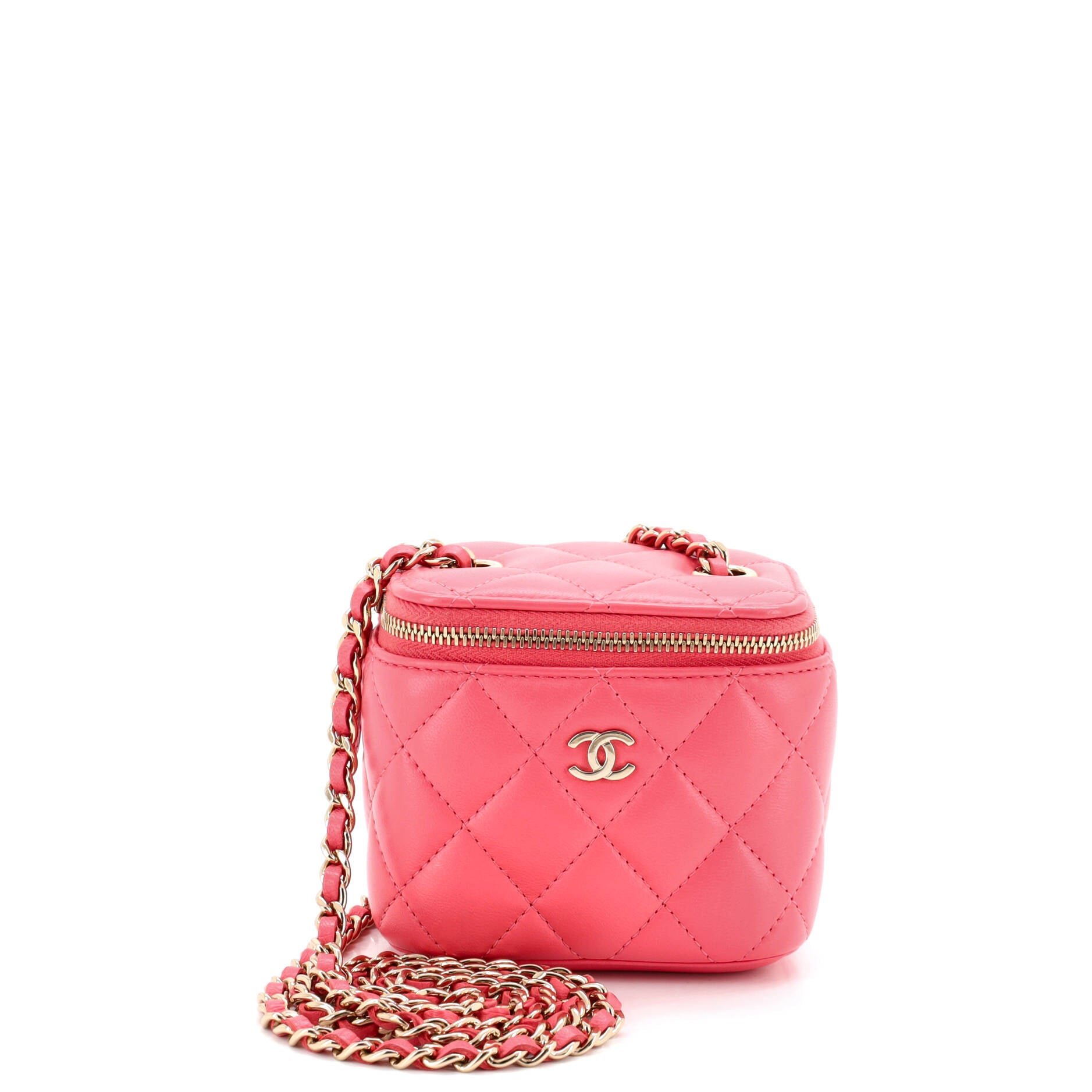 Classic Vanity Case with Chain Quilted Lambskin Mini