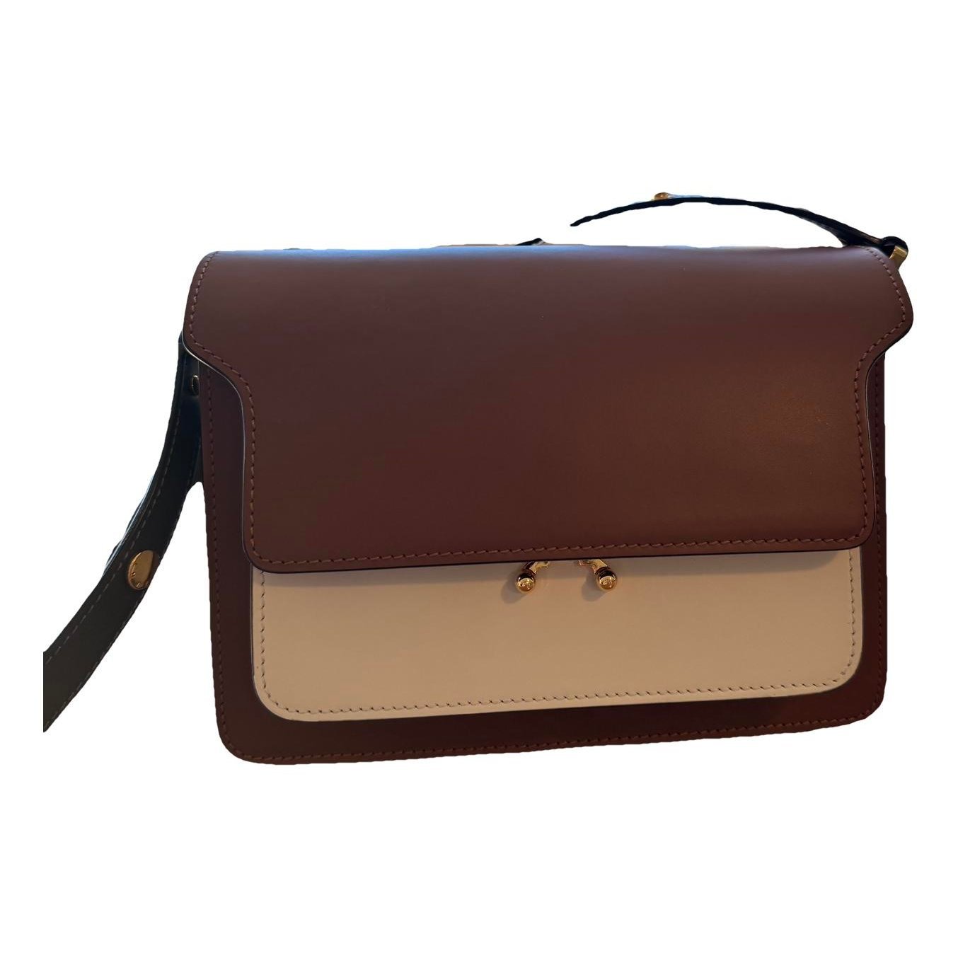 Trunk leather crossbody bag