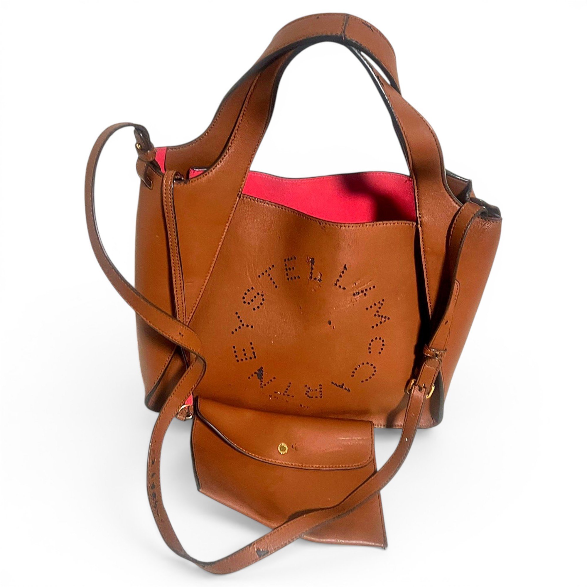 Logo vegan leather tote
