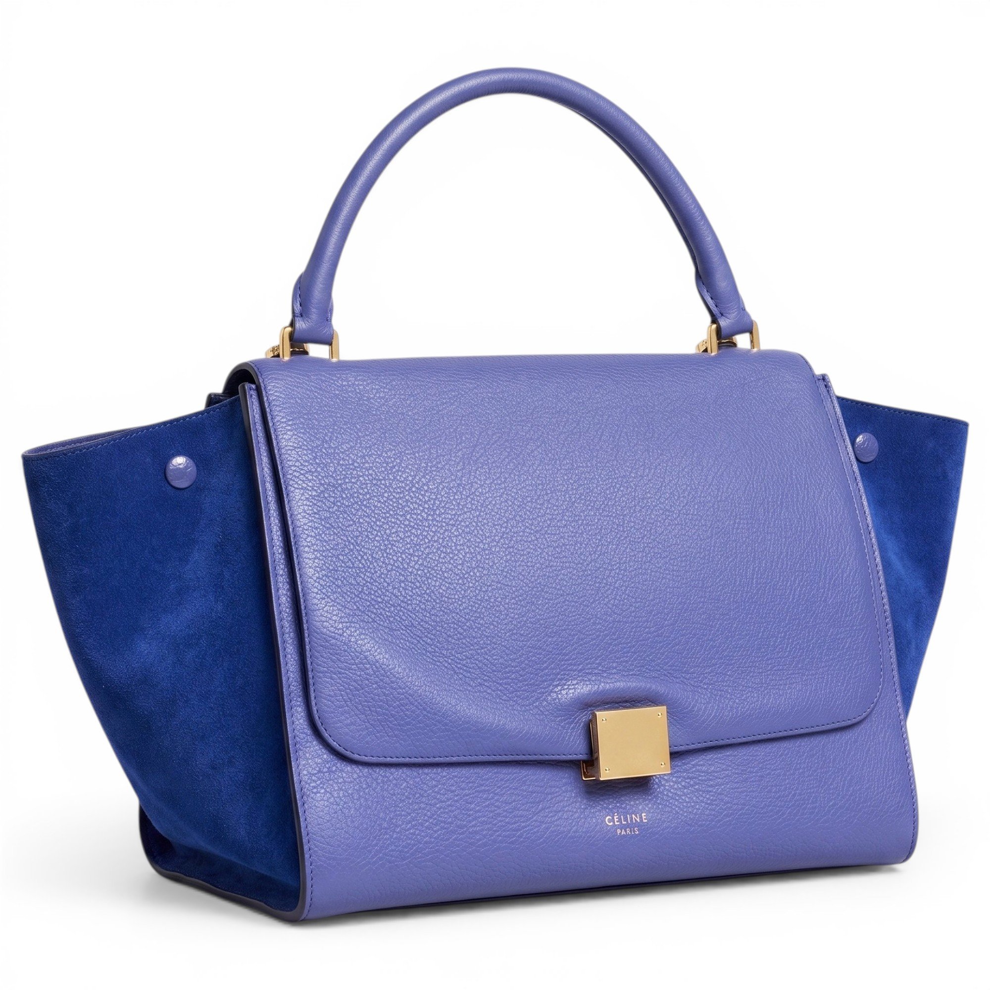 Trapèze leather handbag