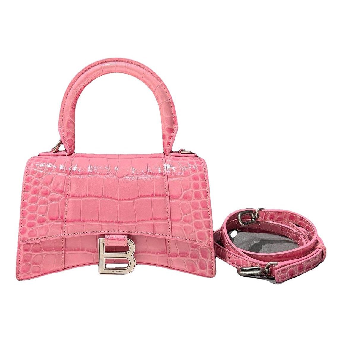 Hourglass leather handbag